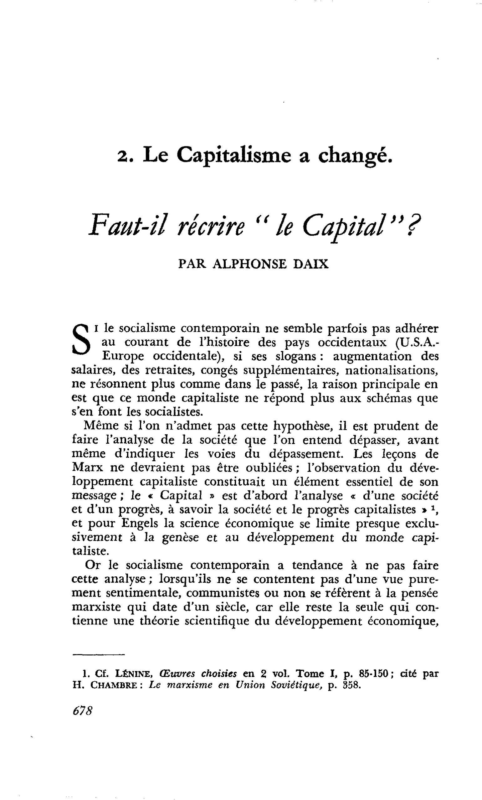 Faut-il récrire « le Capital » ?