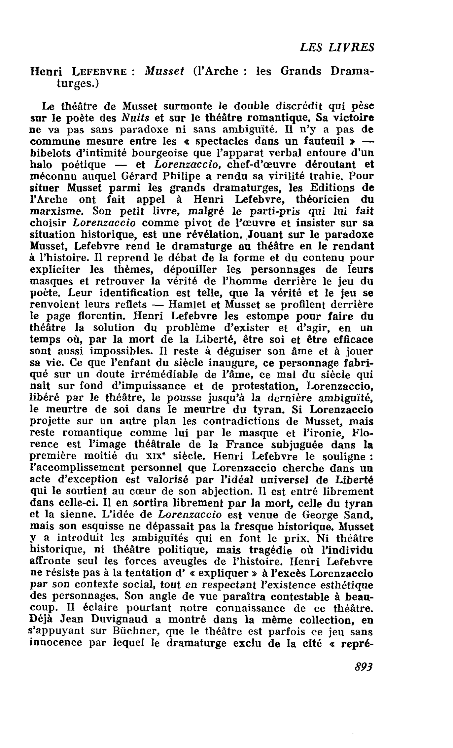 Henri Lefebvre : Musset