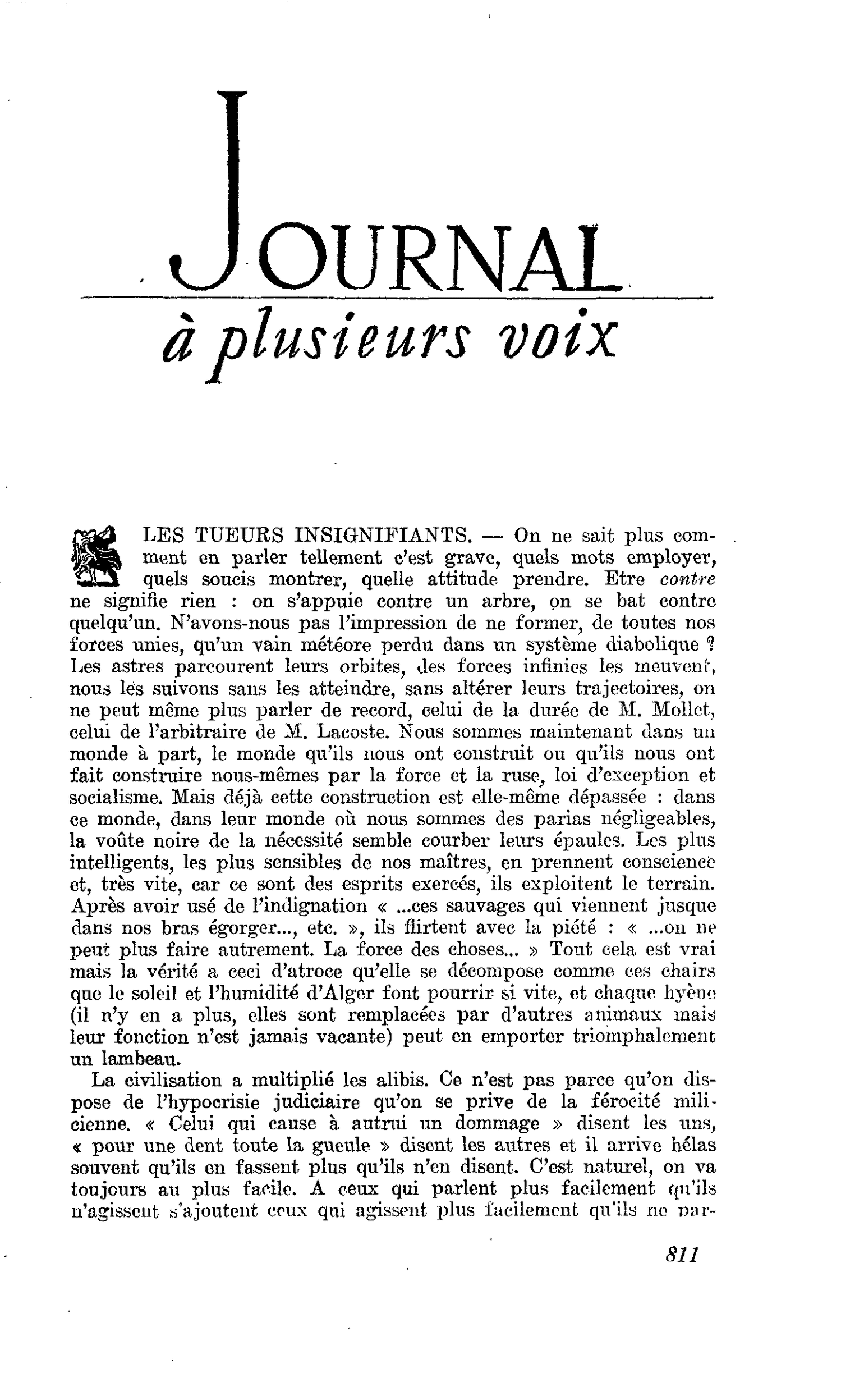 LES TUEURS INSIGNIFIANTS