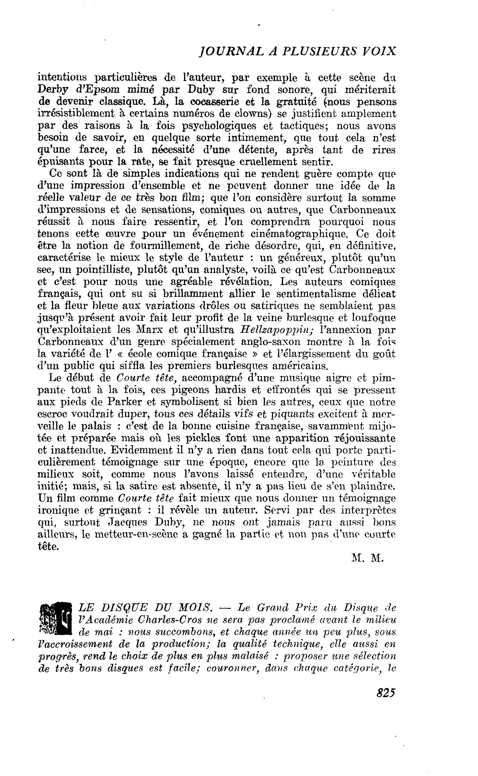 LE DISQUE DU MOIS