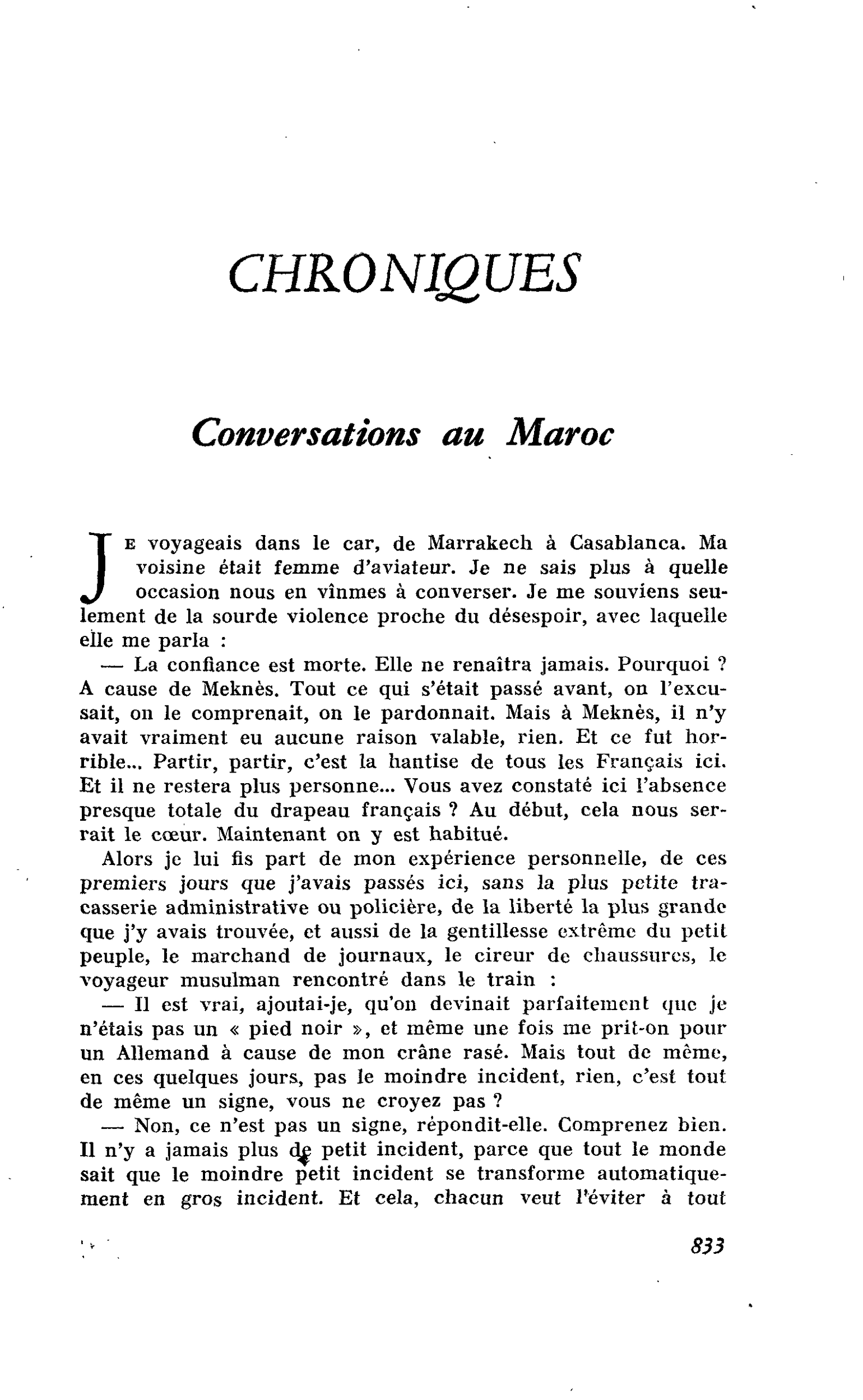 Conversations au Maroc