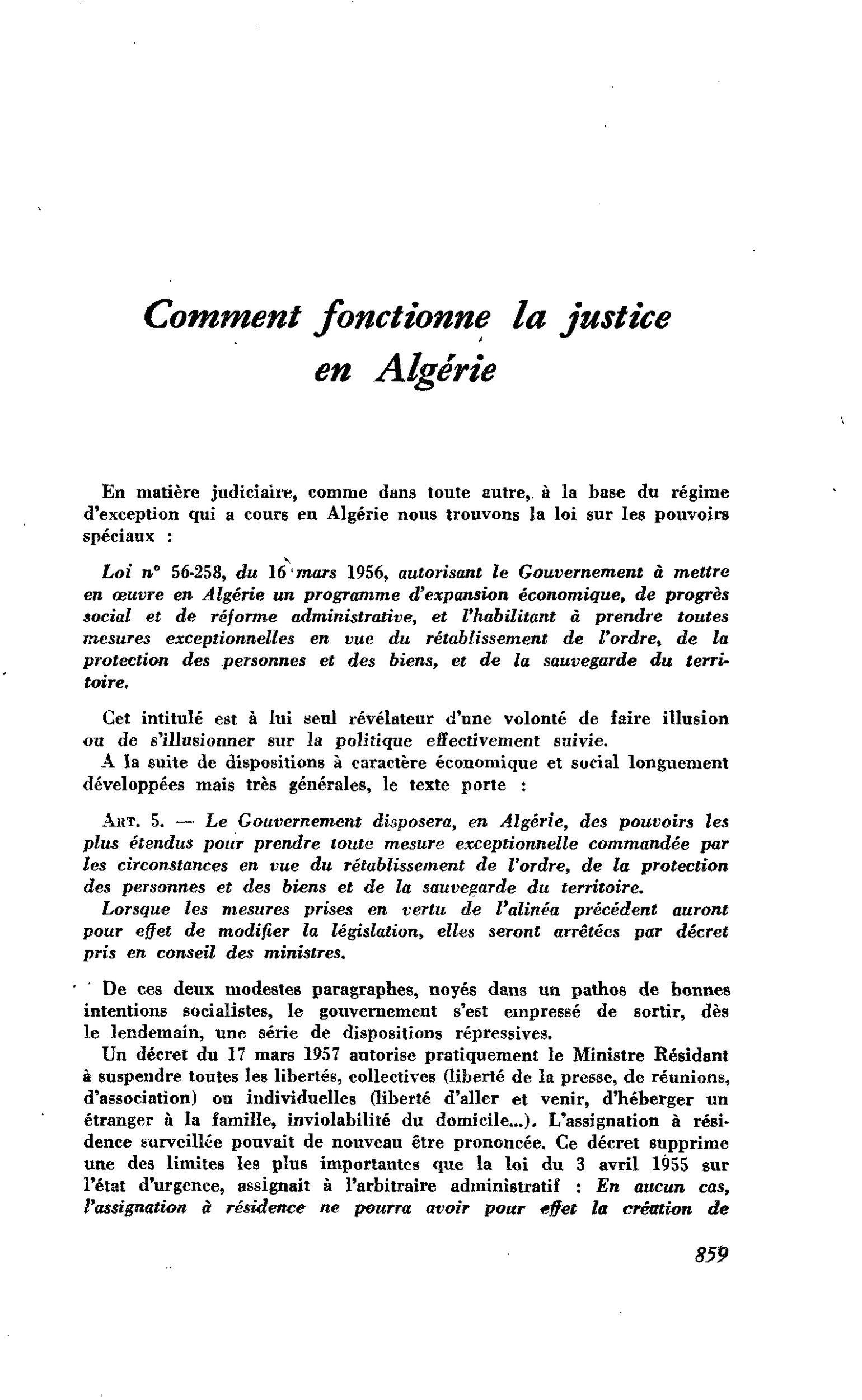 Comment fonctionne la justice en Algérie
