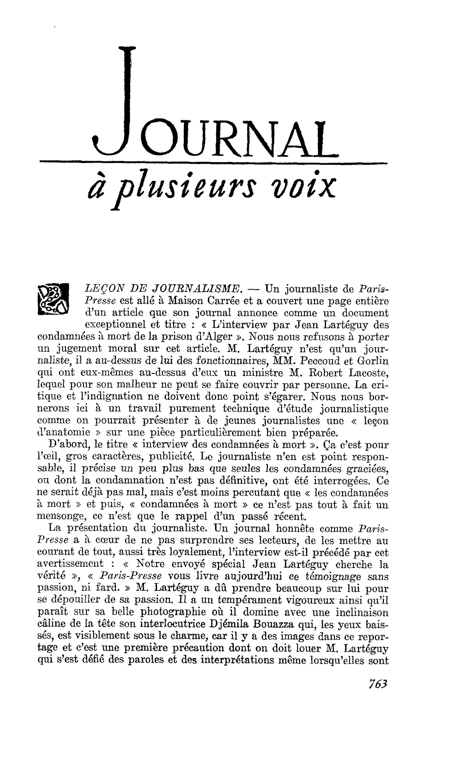 Leçon de journalisme