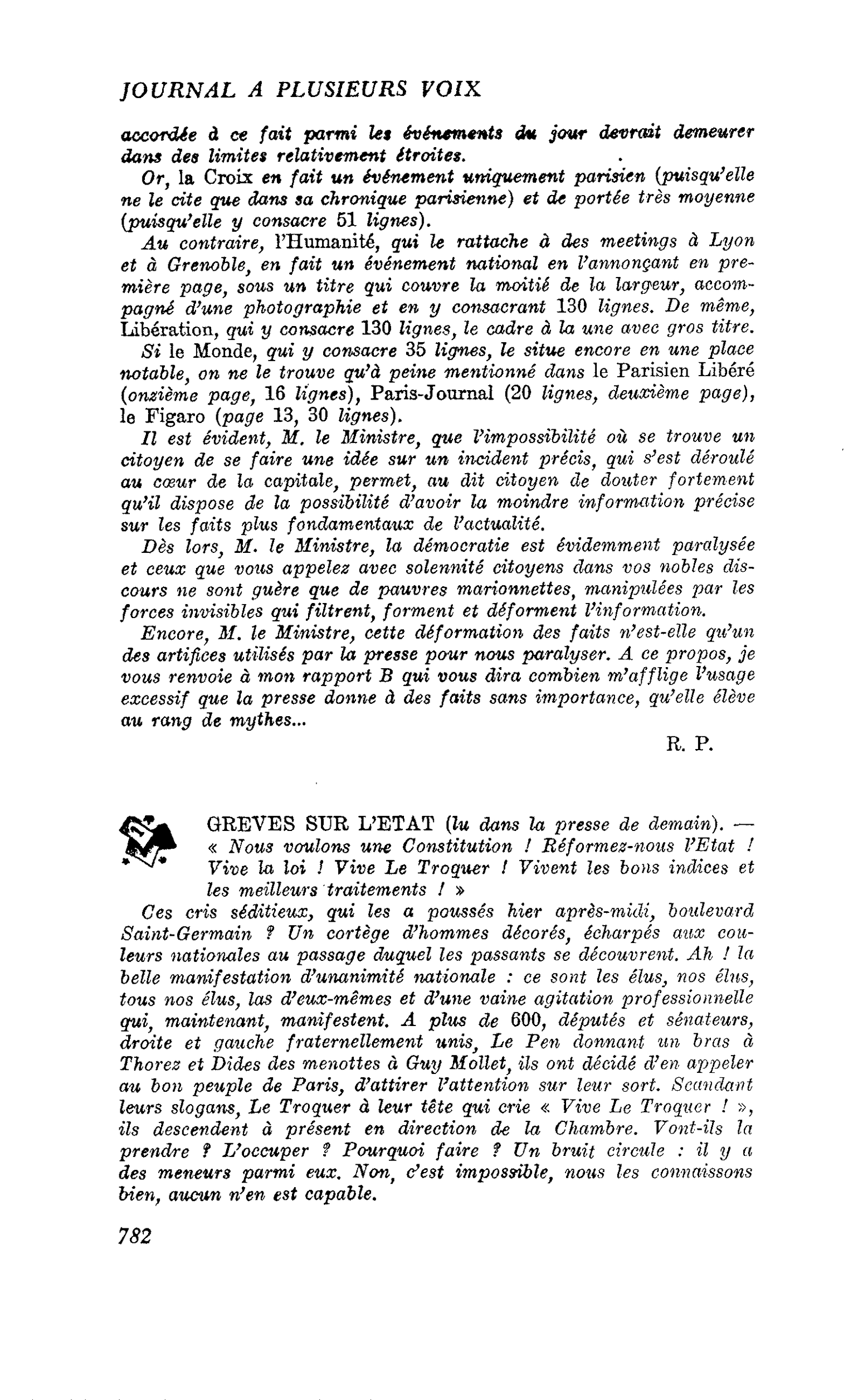 GREVES SUR L’ETAT (lu dans la presse de demain)