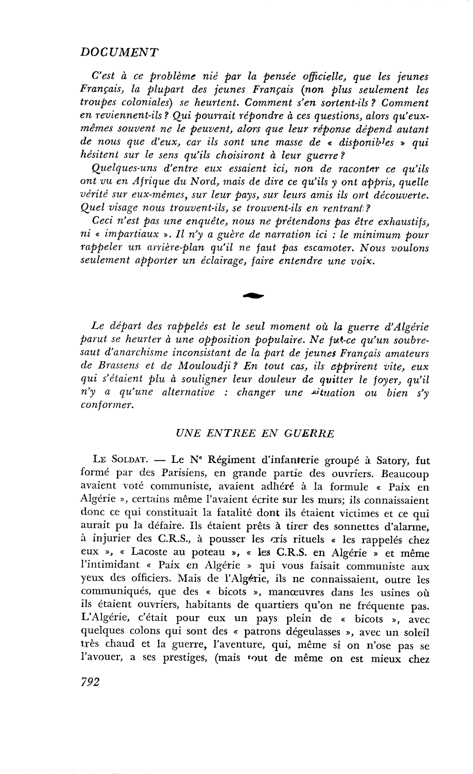 Une jeunesse en guerre : UNE ENTREE EN GUERRE