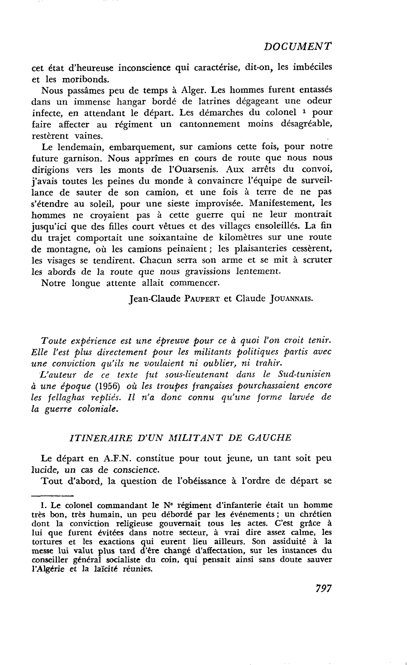 Une jeunesse en guerre : ITINERAIRE D’UN MILITANT DE GAUCHE