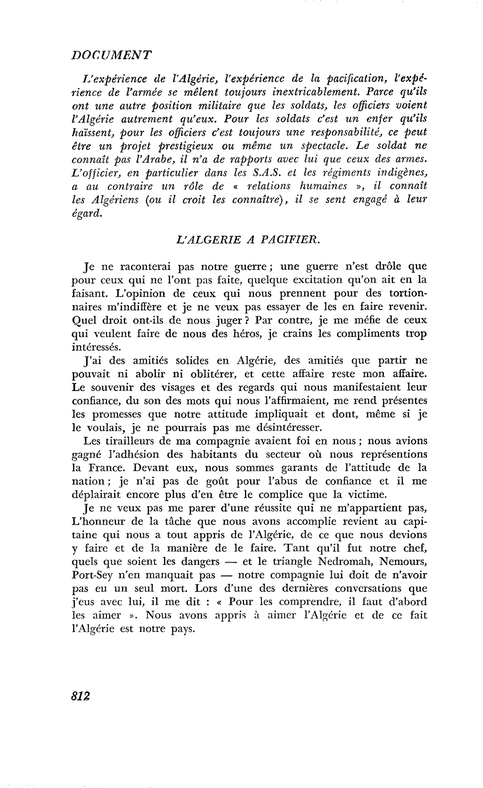 Une jeunesse en guerre : L’ALGERIE A PACIFIER