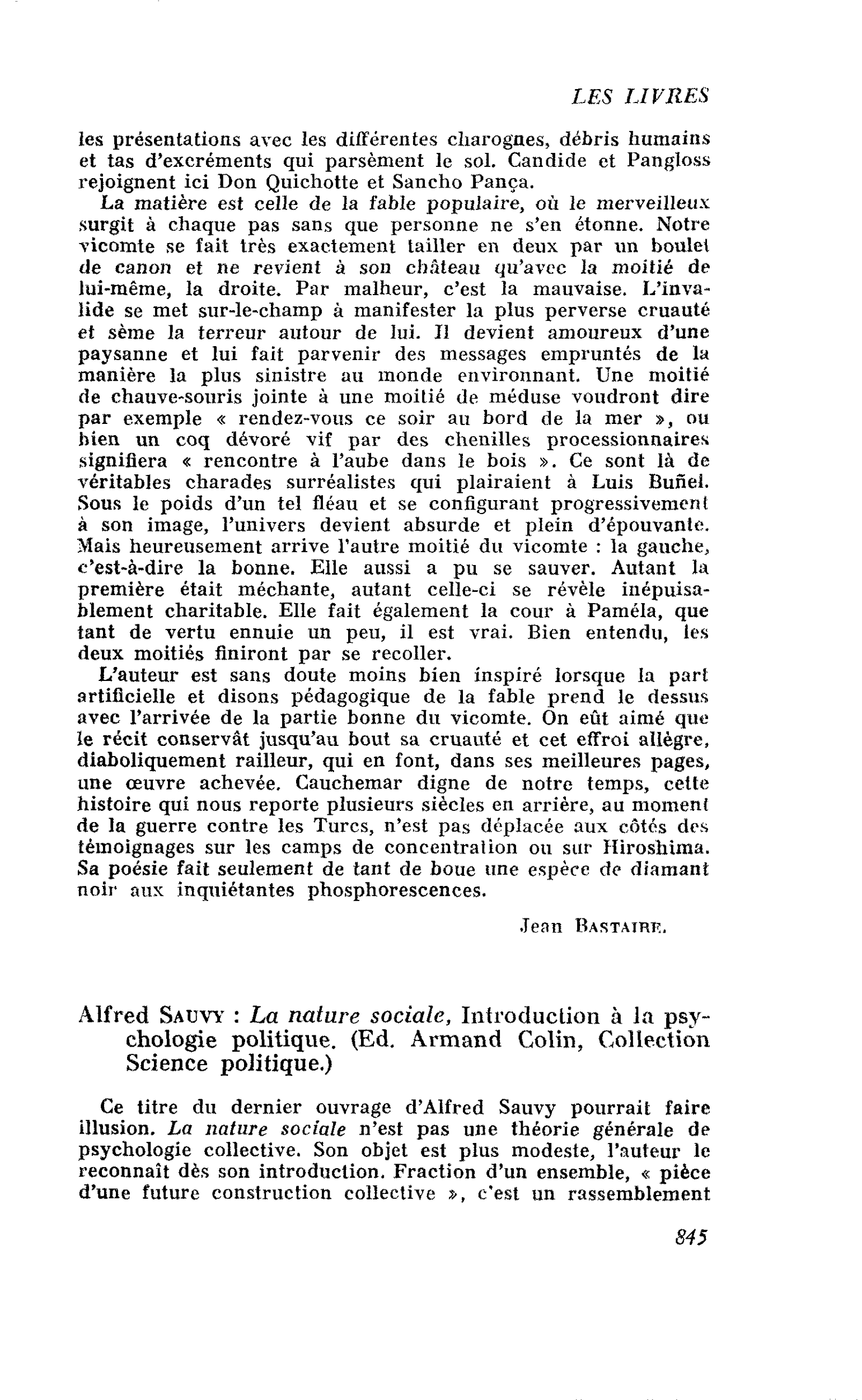 Alfred Sauvy : La nature sociale