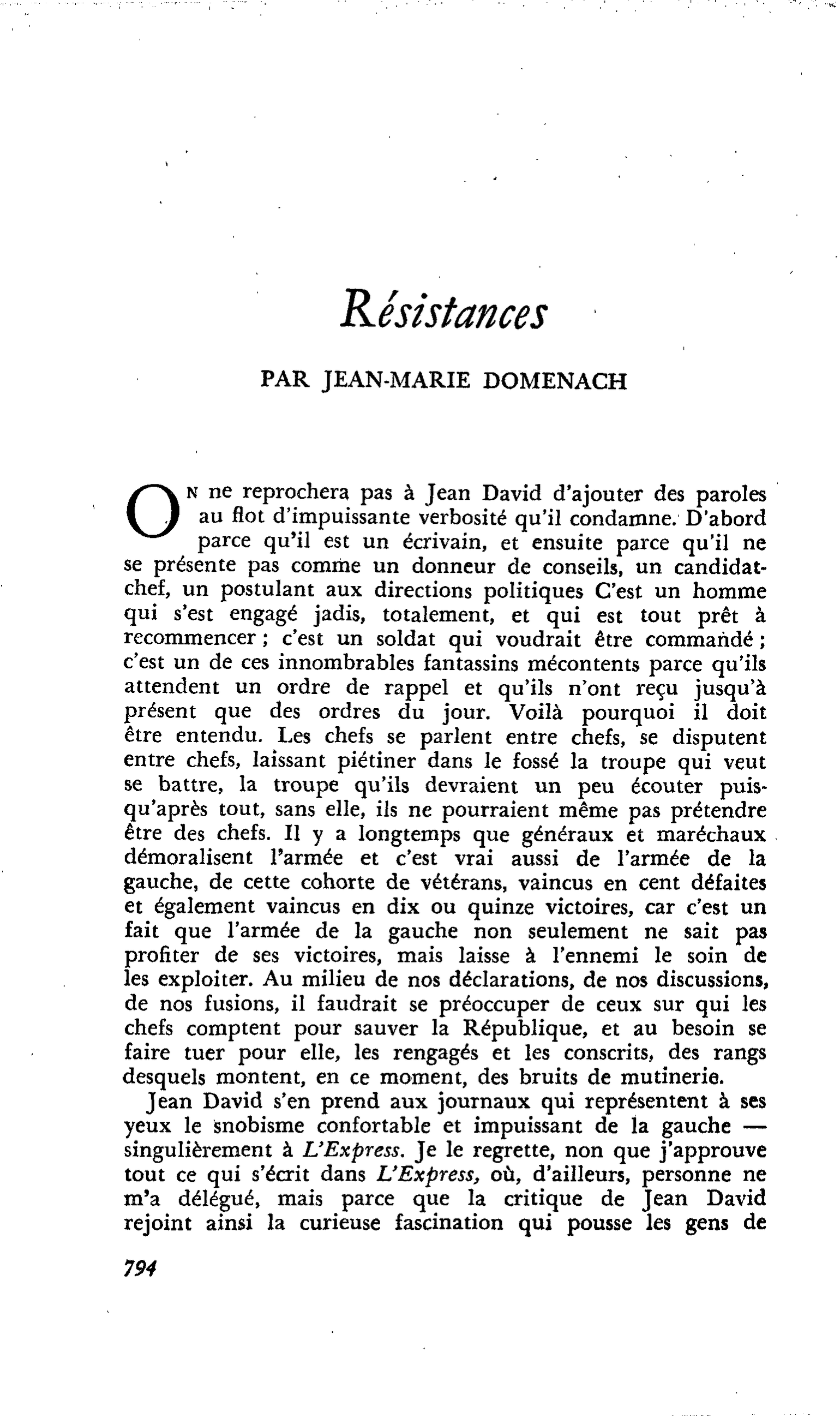 Résistances