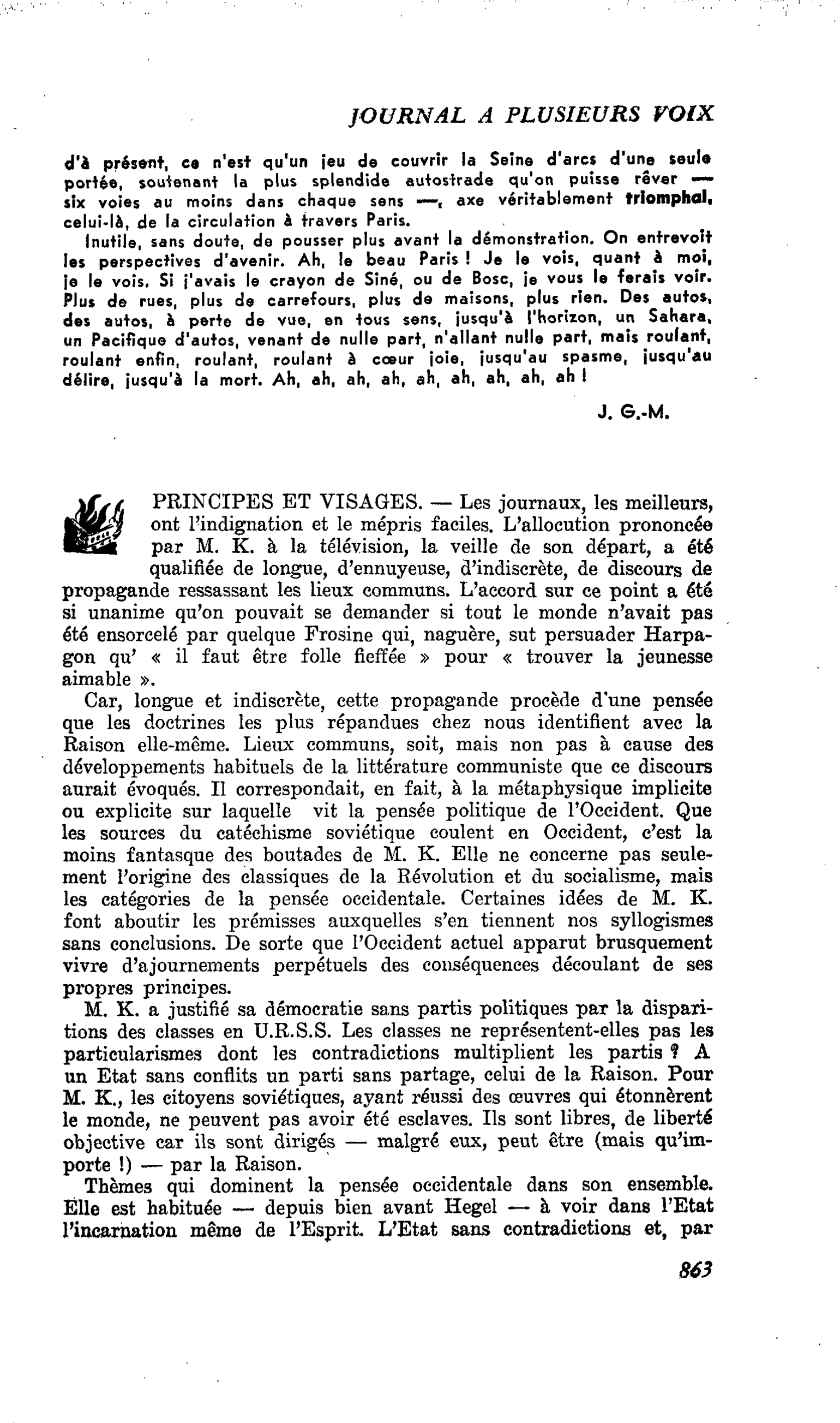 PRINCIPES ET VISAGES