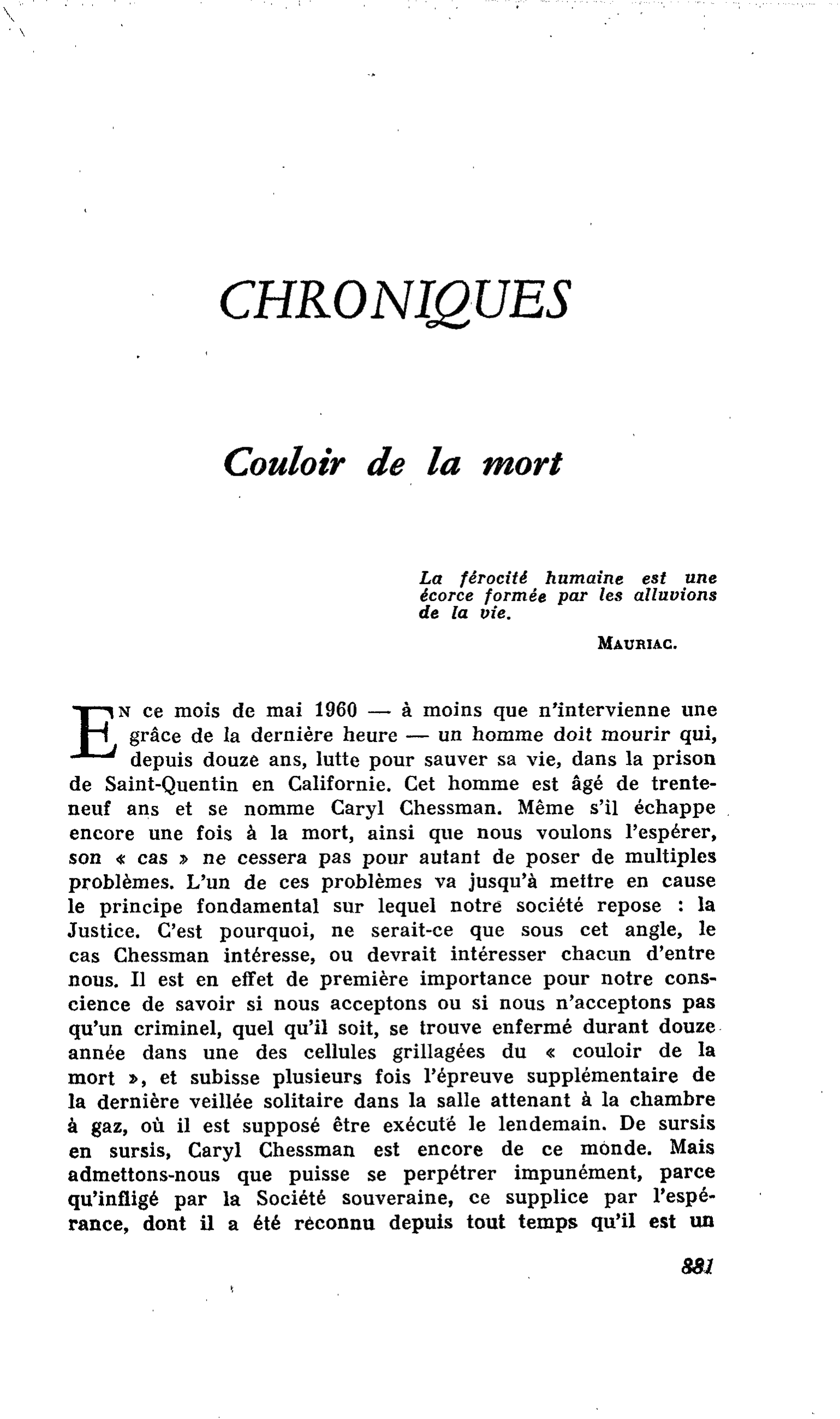 Couloir de la mort