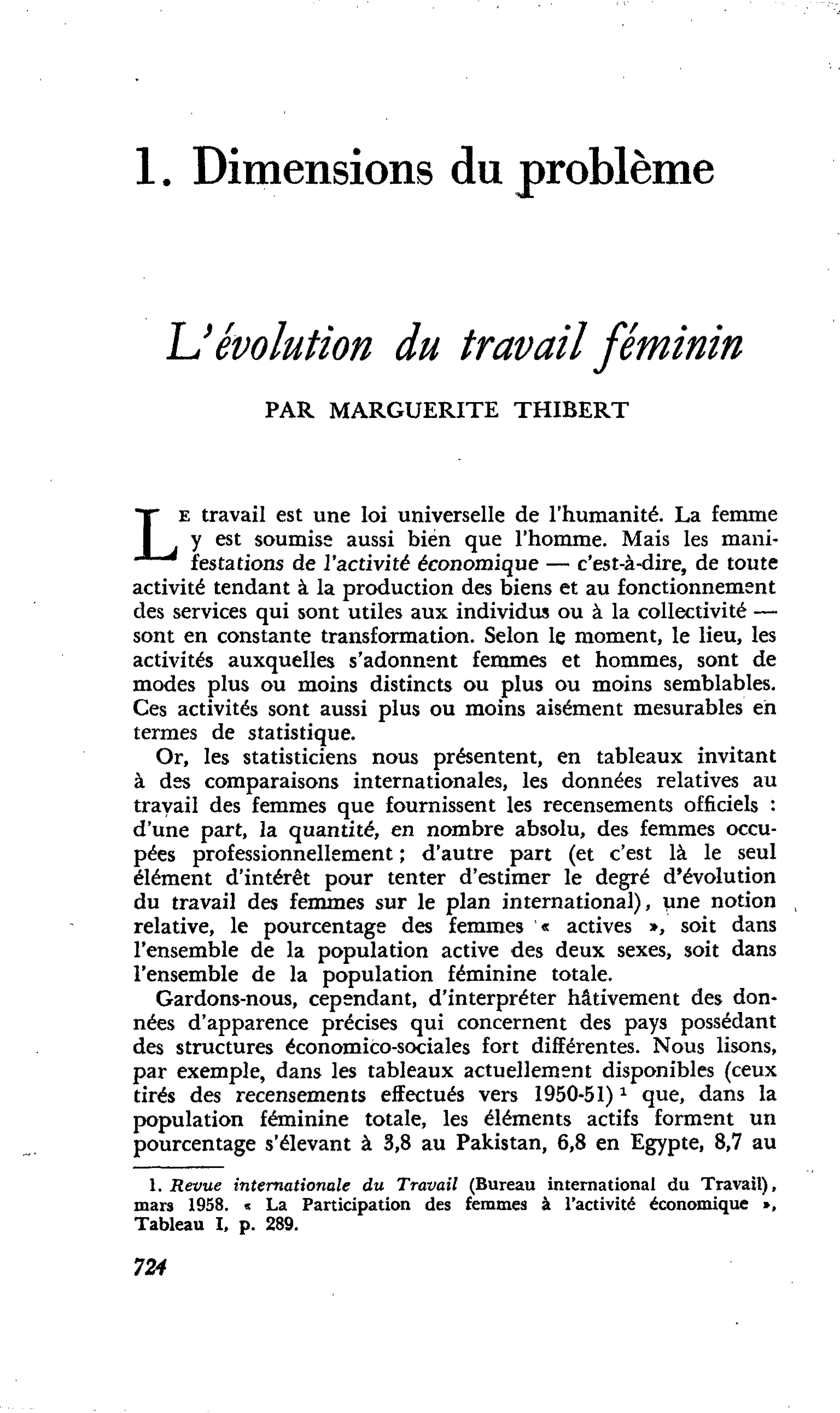 L’évolution du travail féminin