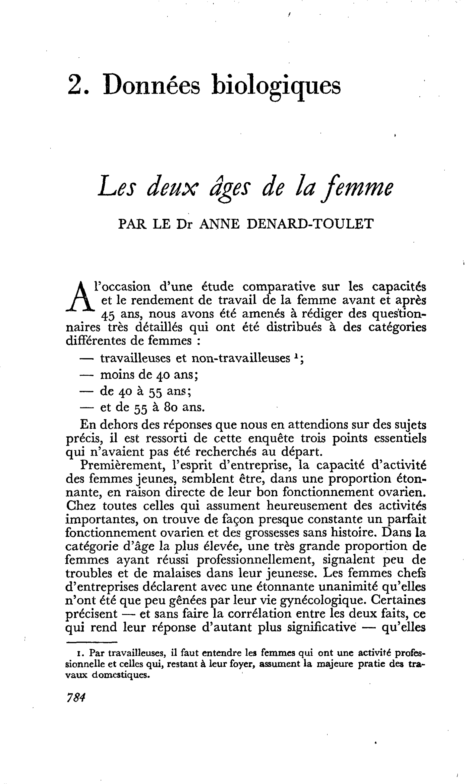 Les deux âges de la femme