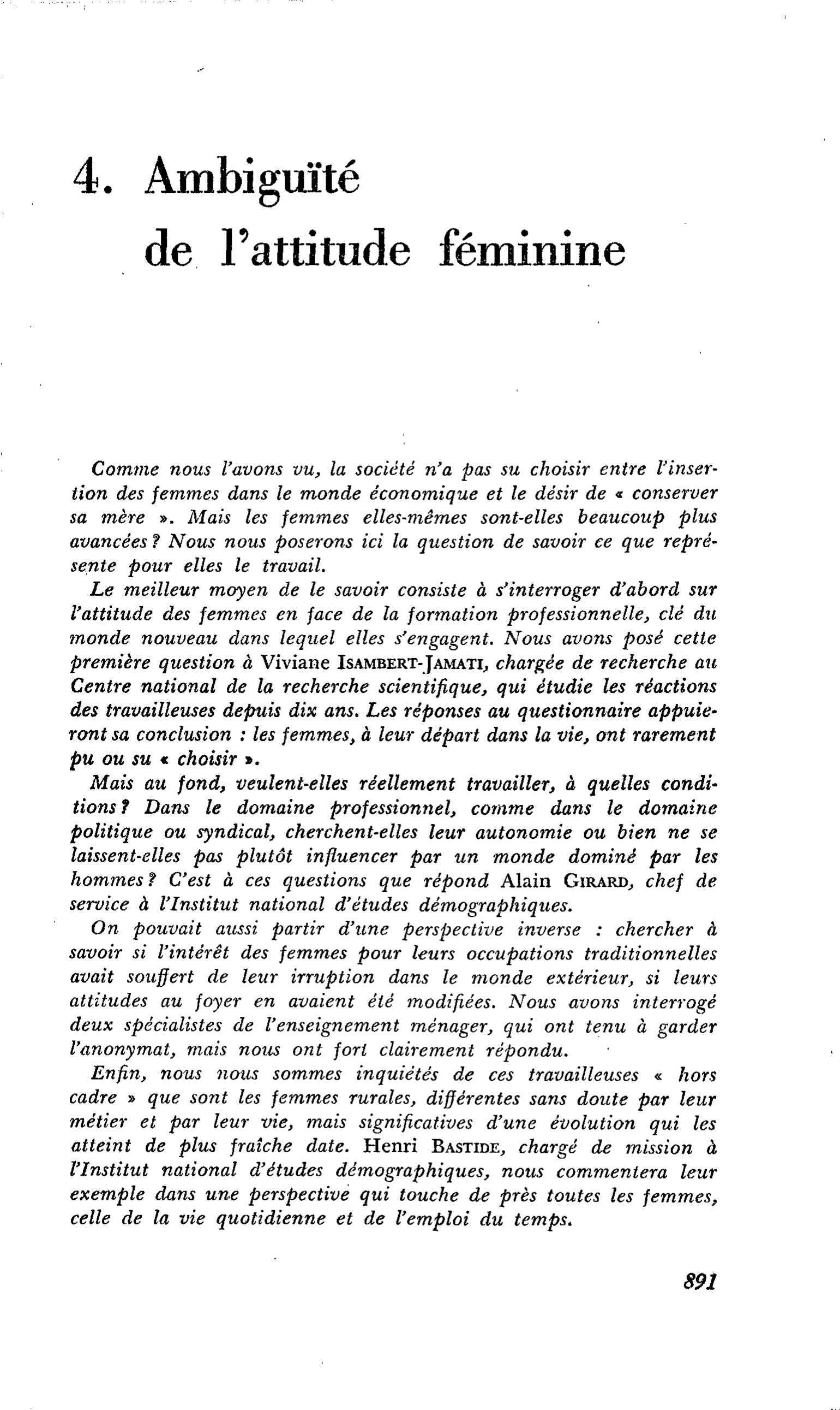 4. Ambiguïté de l’attitude féminine