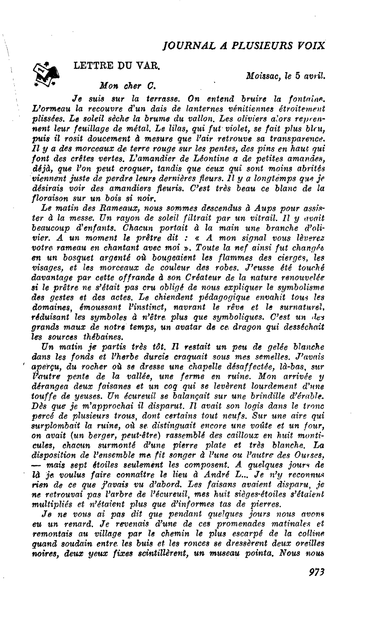 LETTRE DU VAR