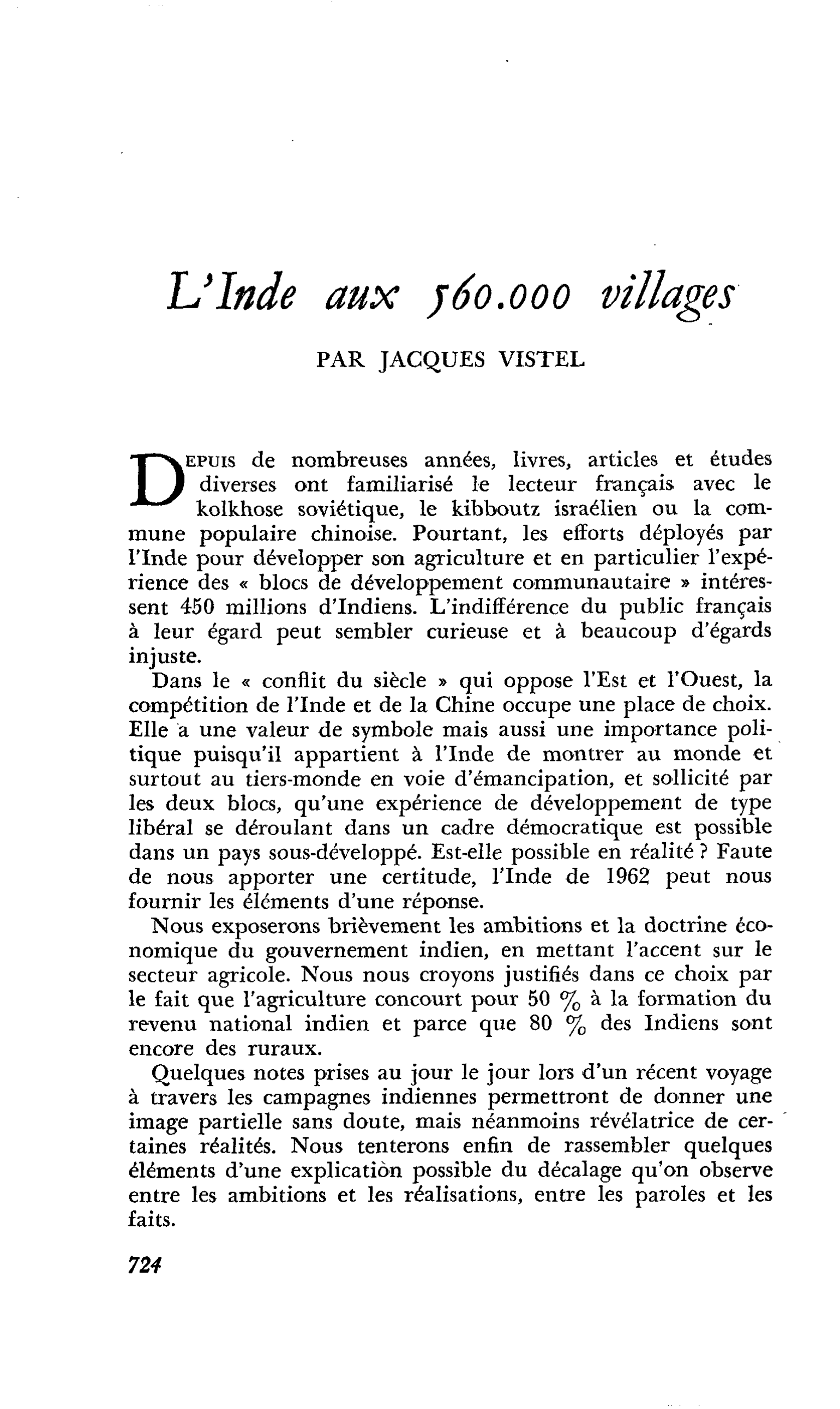 L’lnde aux 560.000 villages