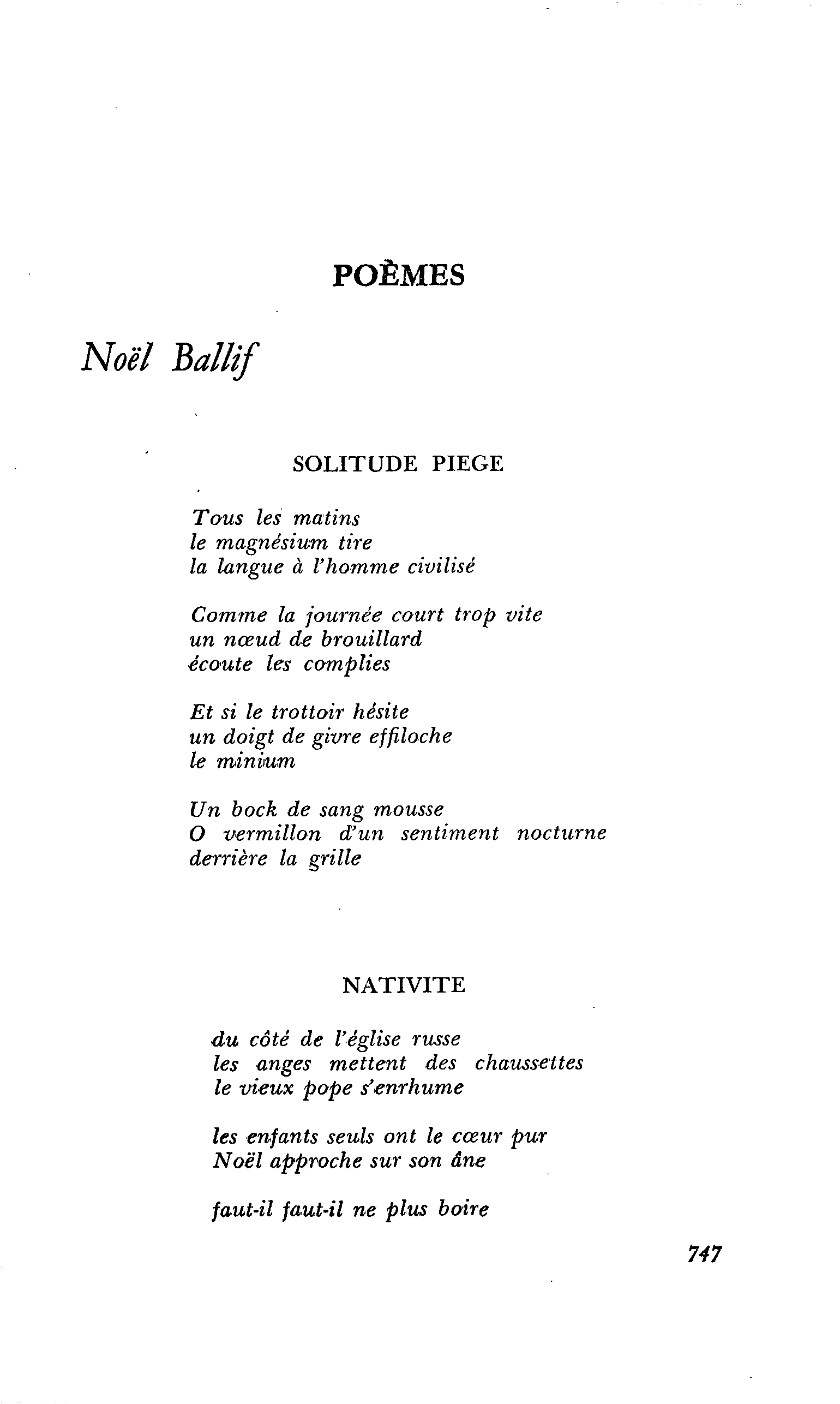 POÈMES : Noël Ballif