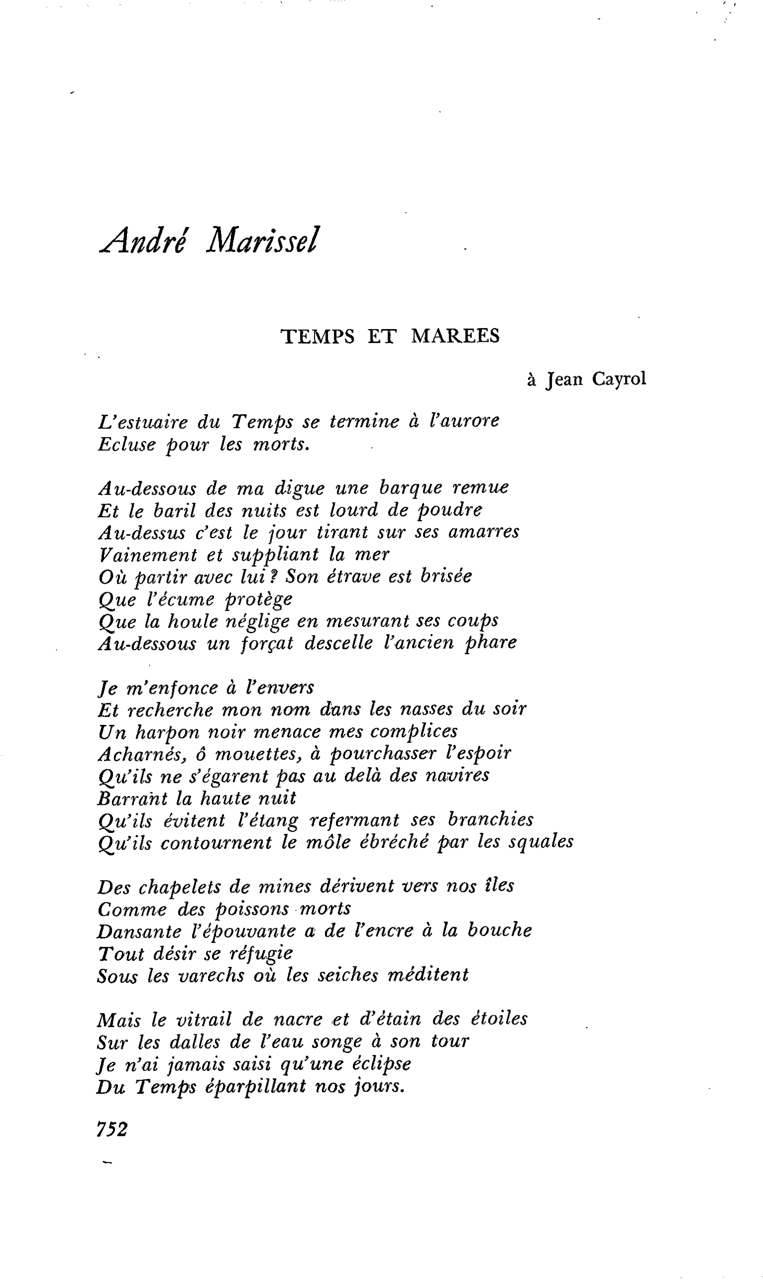 POÈMES : André Marissel