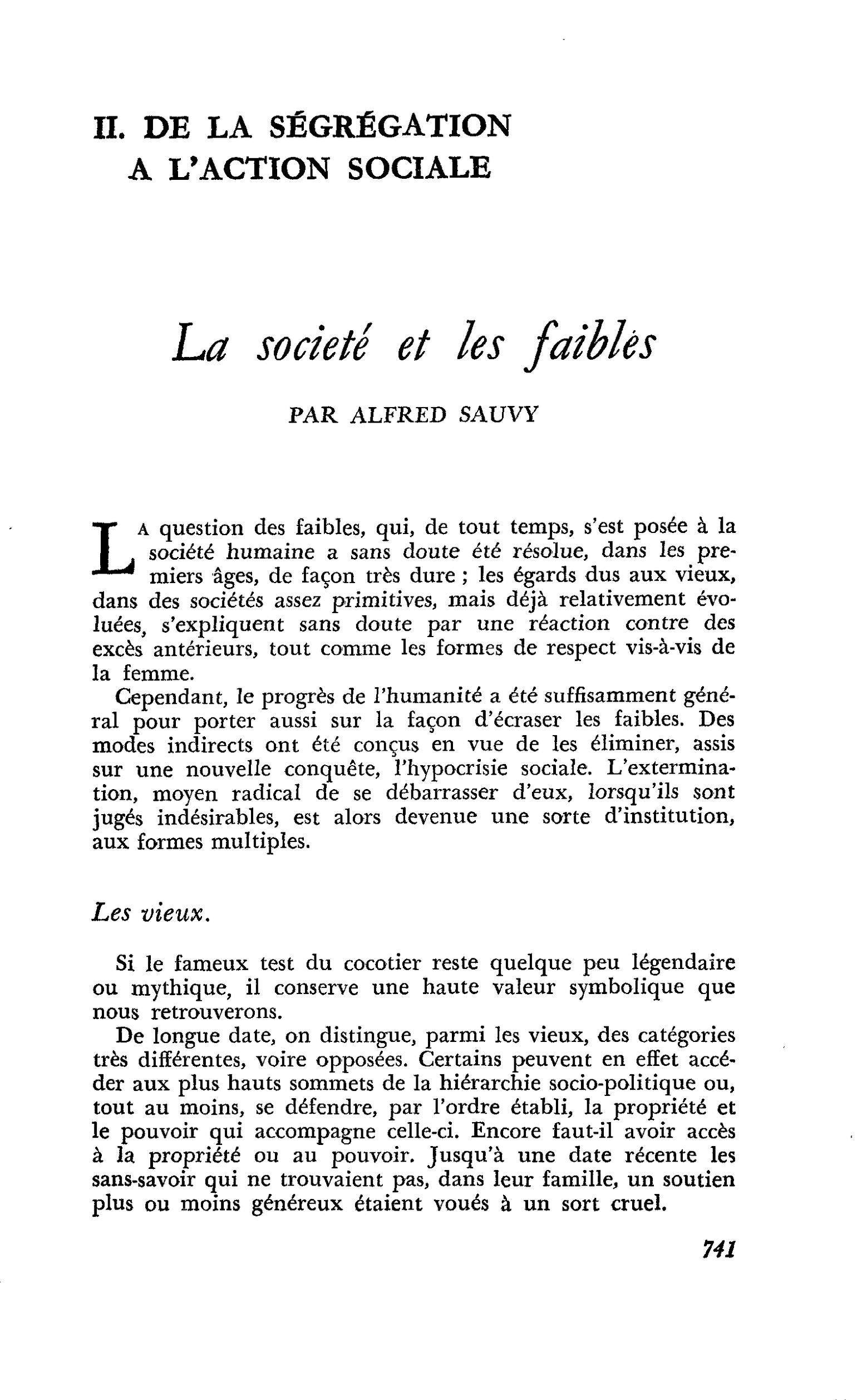 La société et les faibles