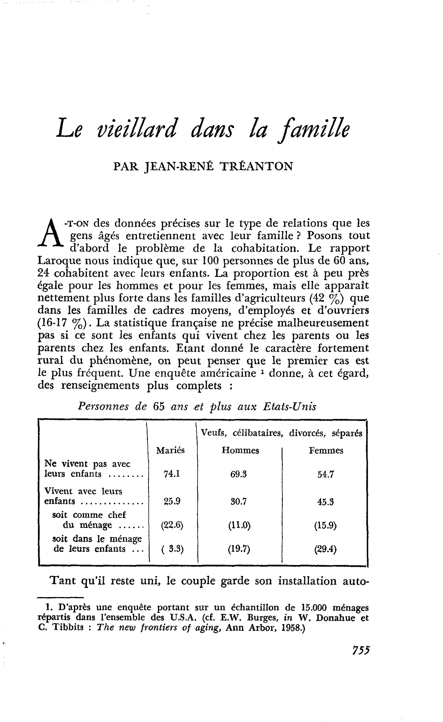 Le vieillard dans la famille