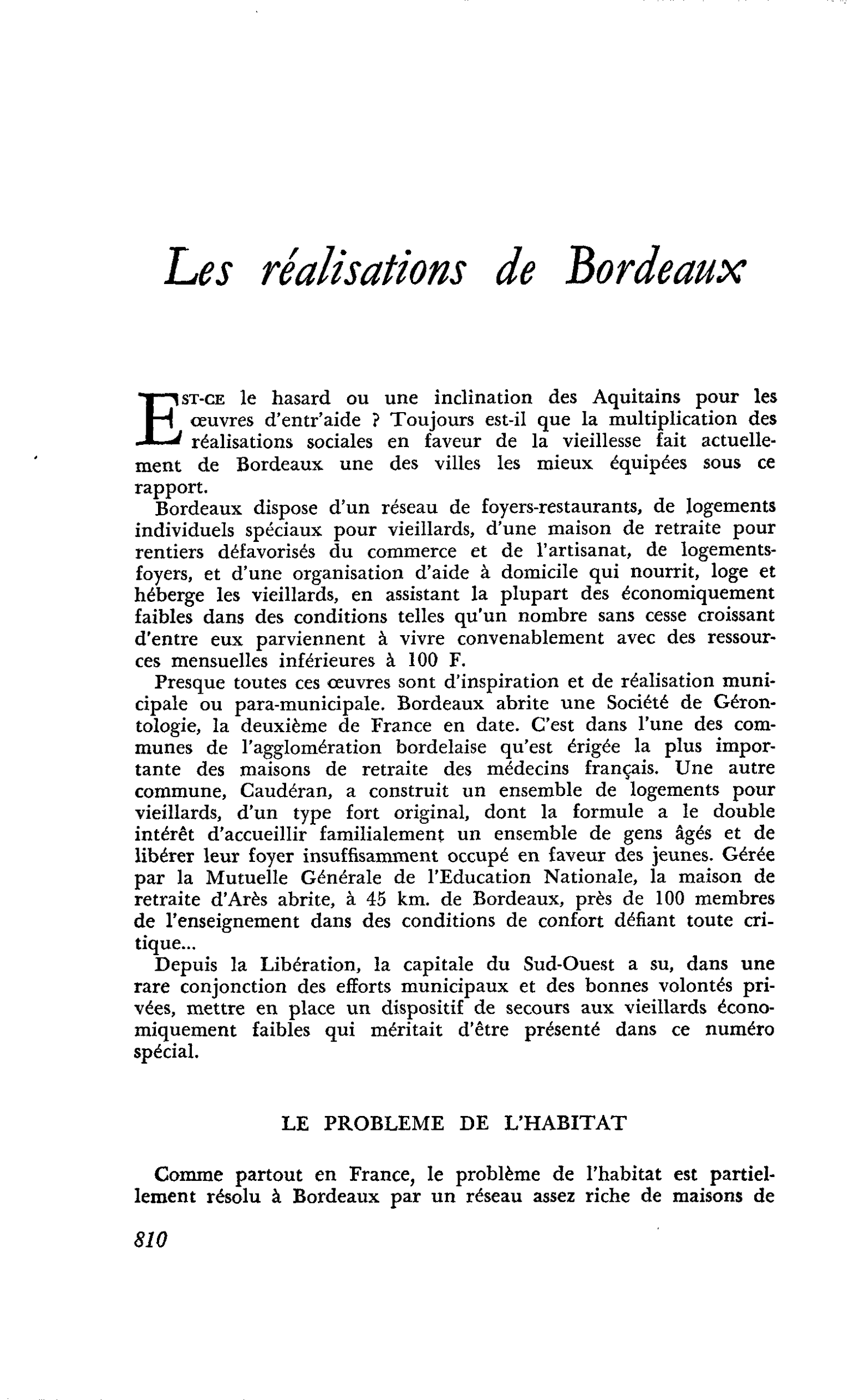 Les réalisations de Bordeaux
