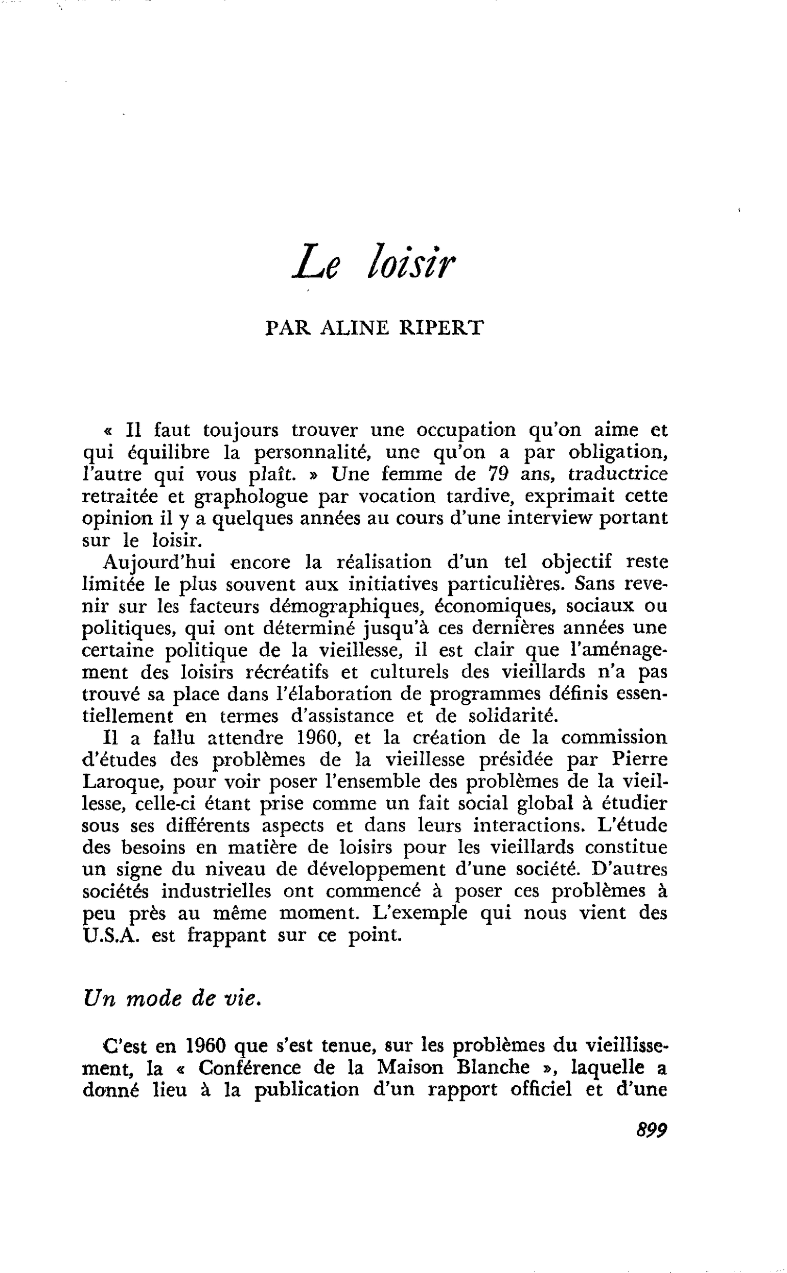 Le loisir