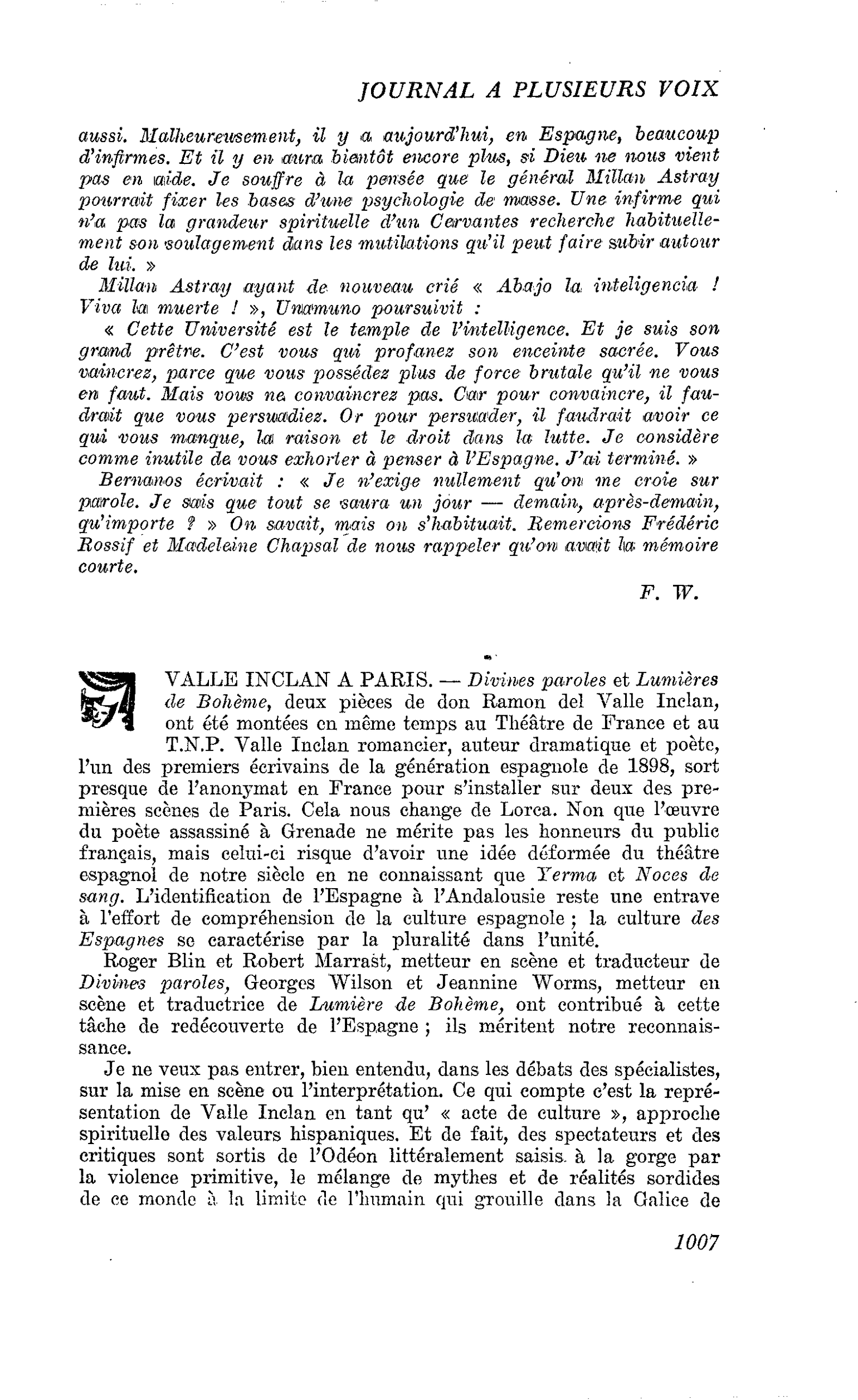 VALLE INCLAN A PARIS