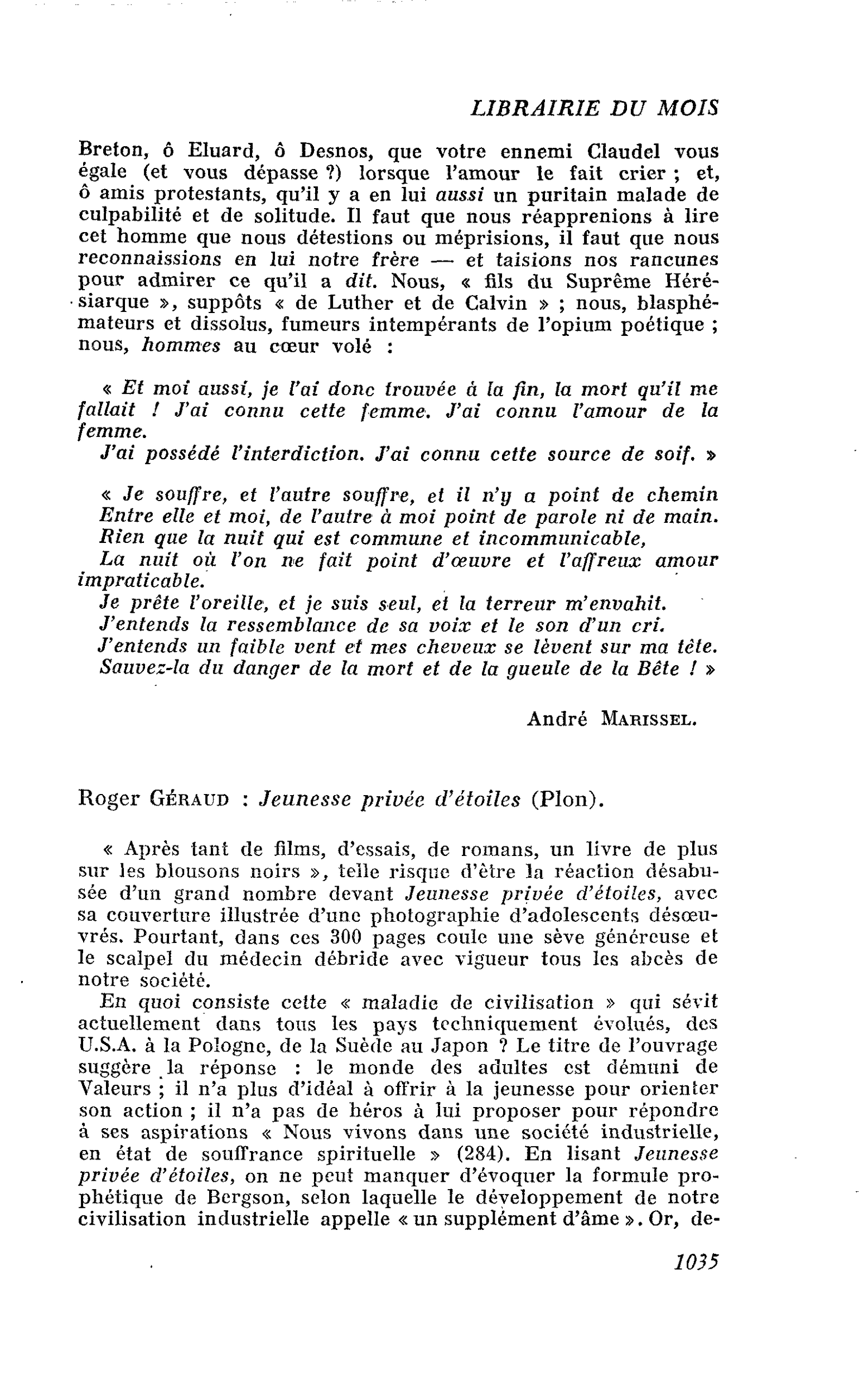 Roger Géraud : Jeunesse privée d’étoiles