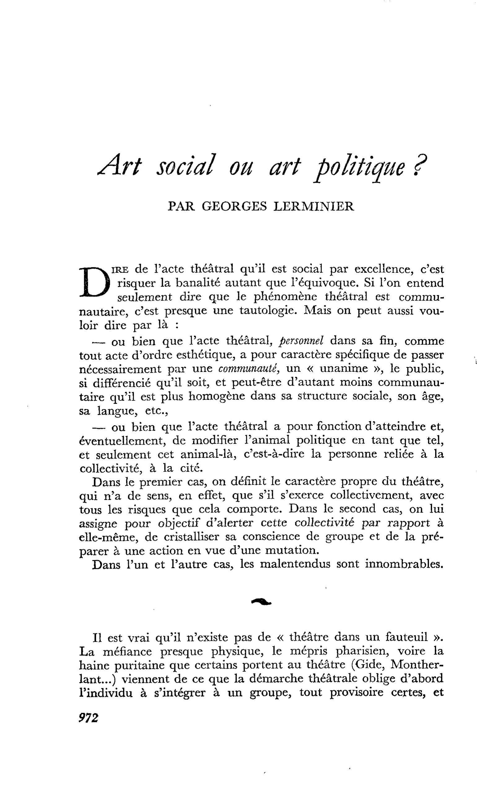 Art social ou art politique ?