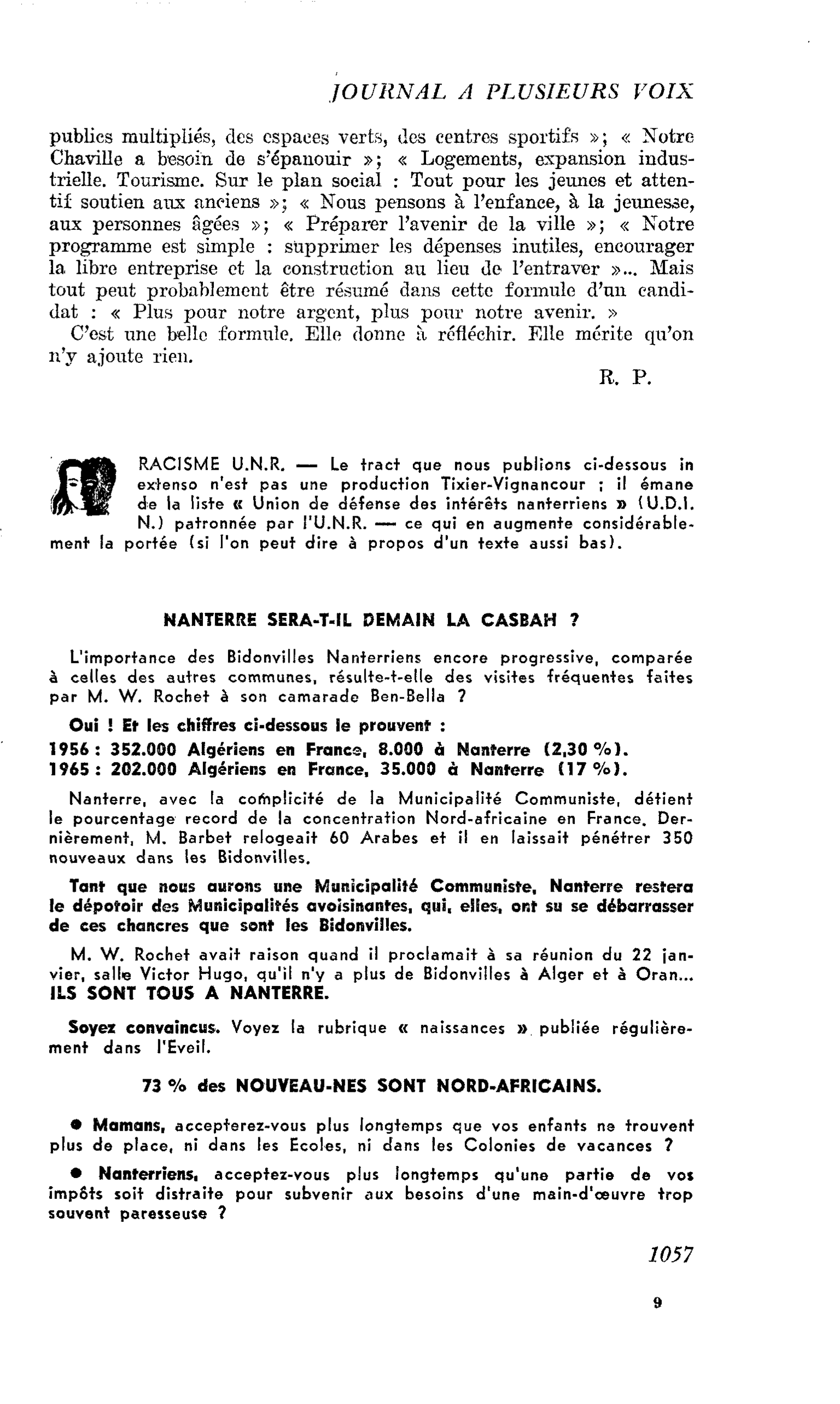 RACISME U.N.R.