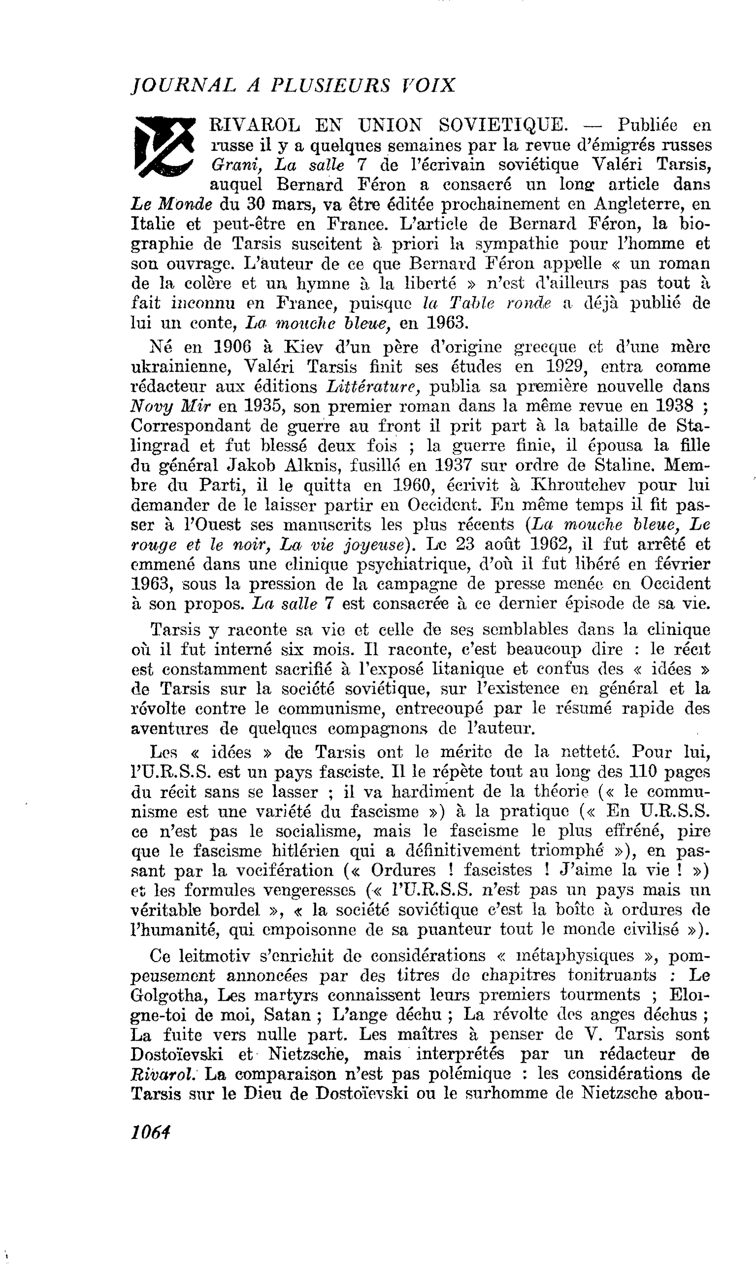 RIVAROL EN UNION SOVIETIQUE