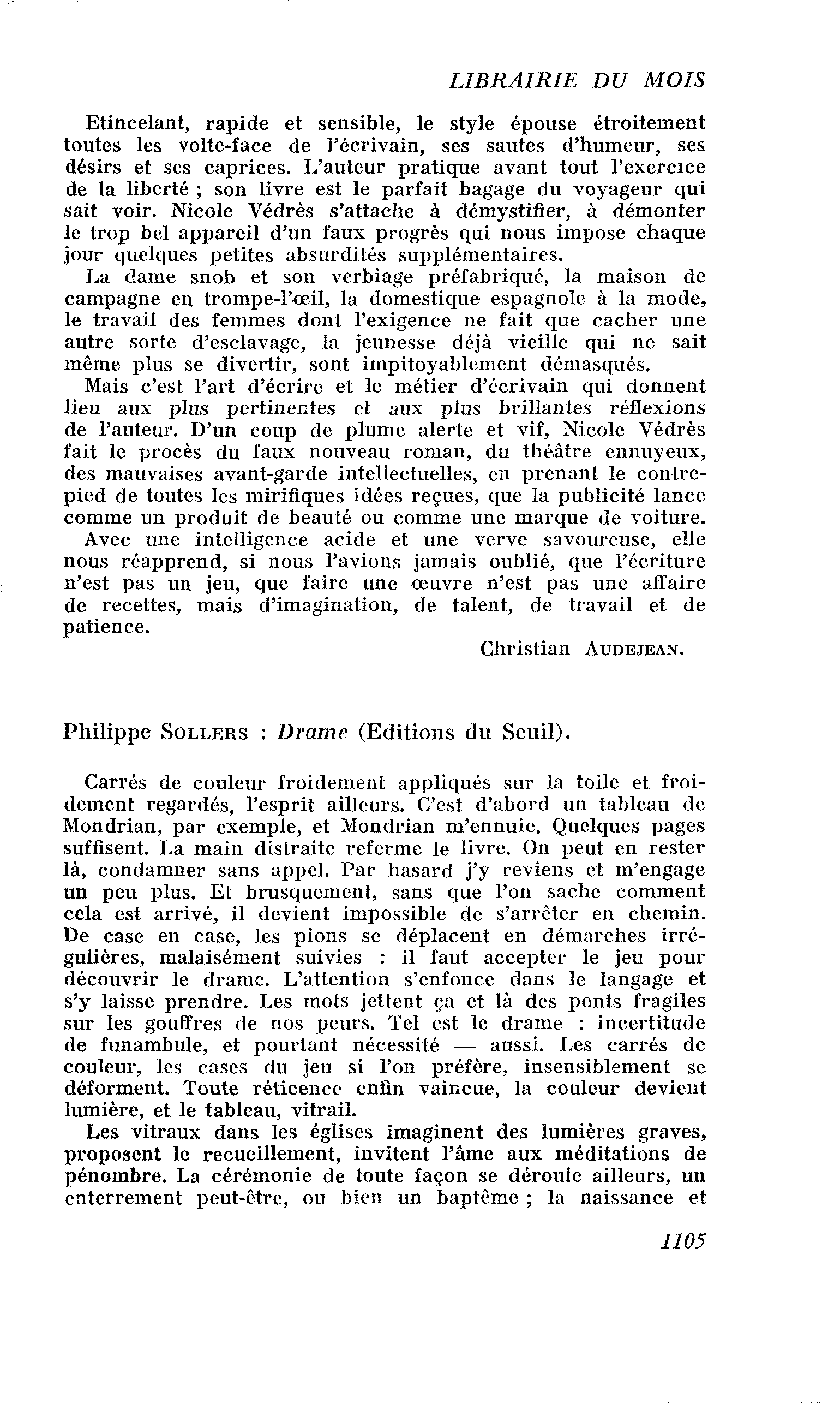 Philippe Sollers : Drame