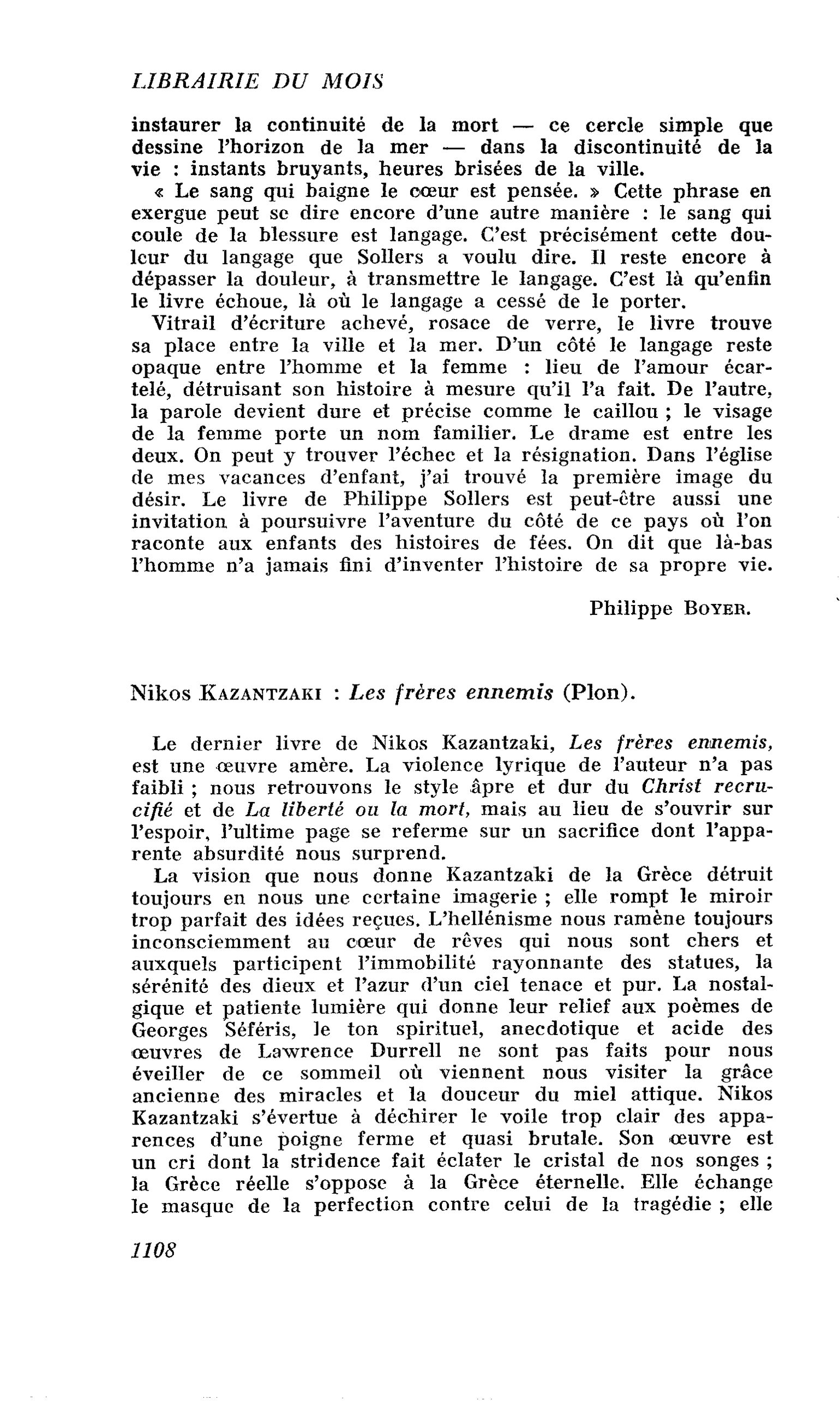 Nikos Kazantzaki : Les frères ennemis