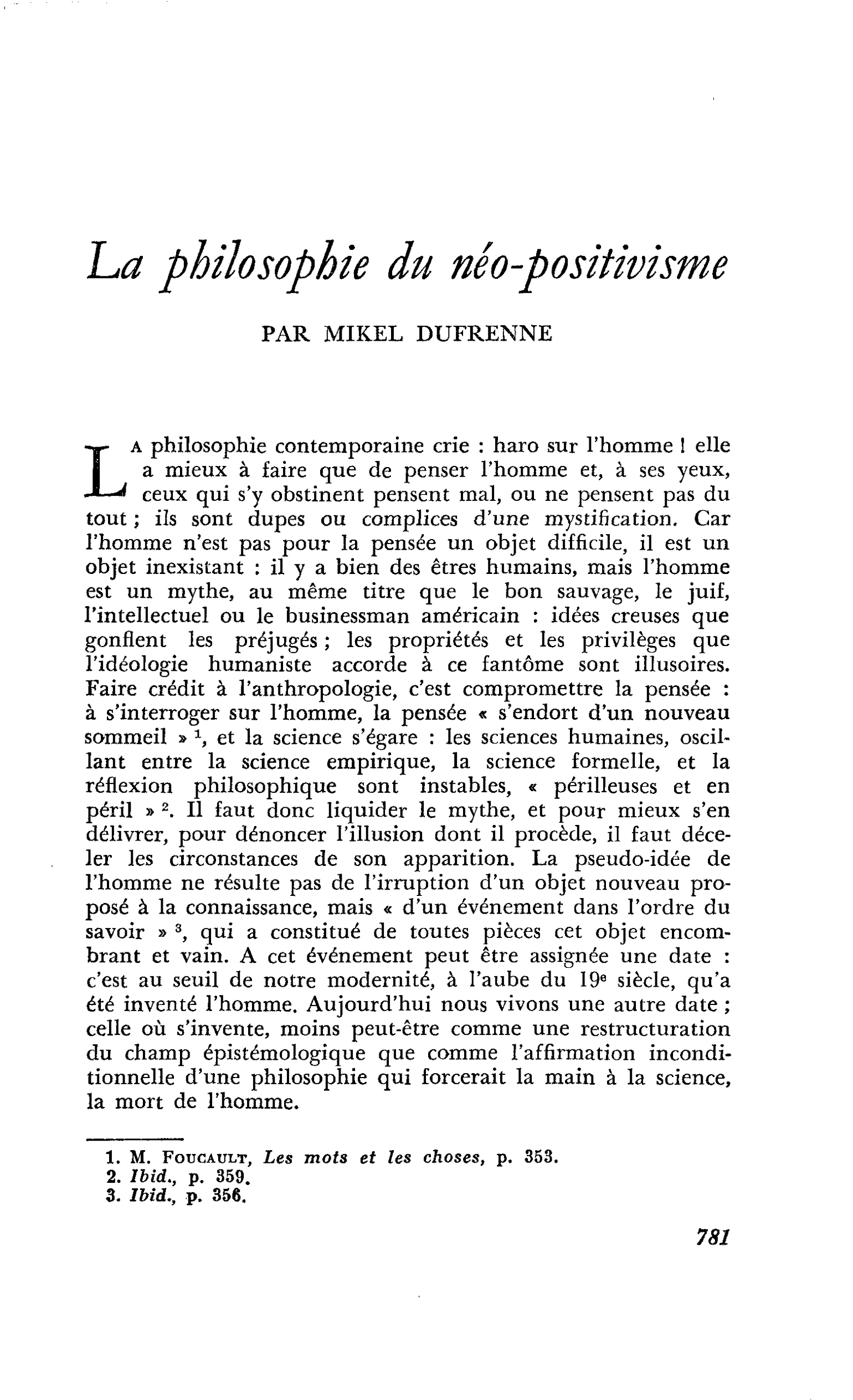La philosophie du néo-positivisme