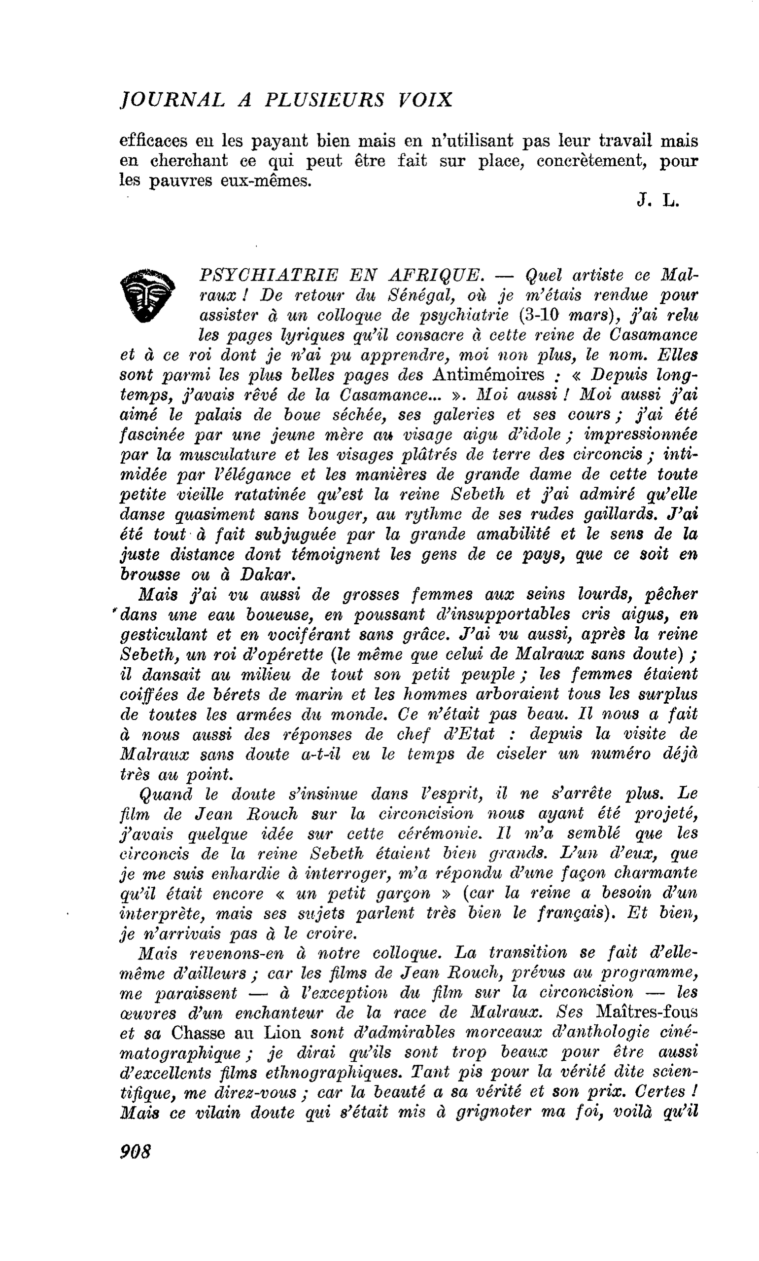 PSYCHIATRIE EN AFRIQUE