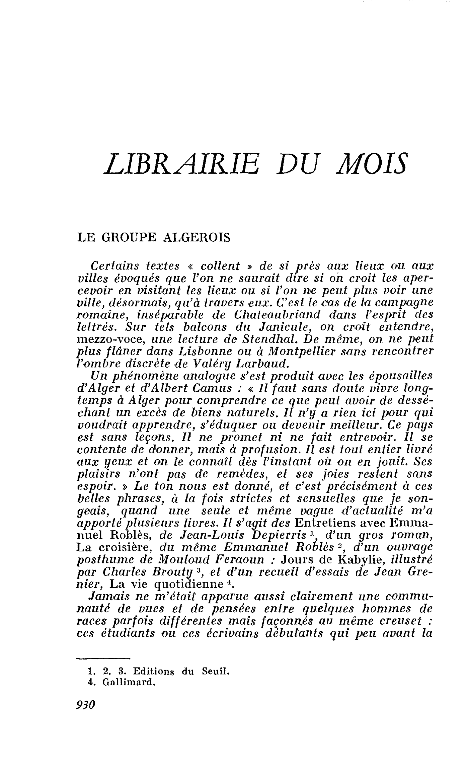 LE GROUPE ALGEROIS