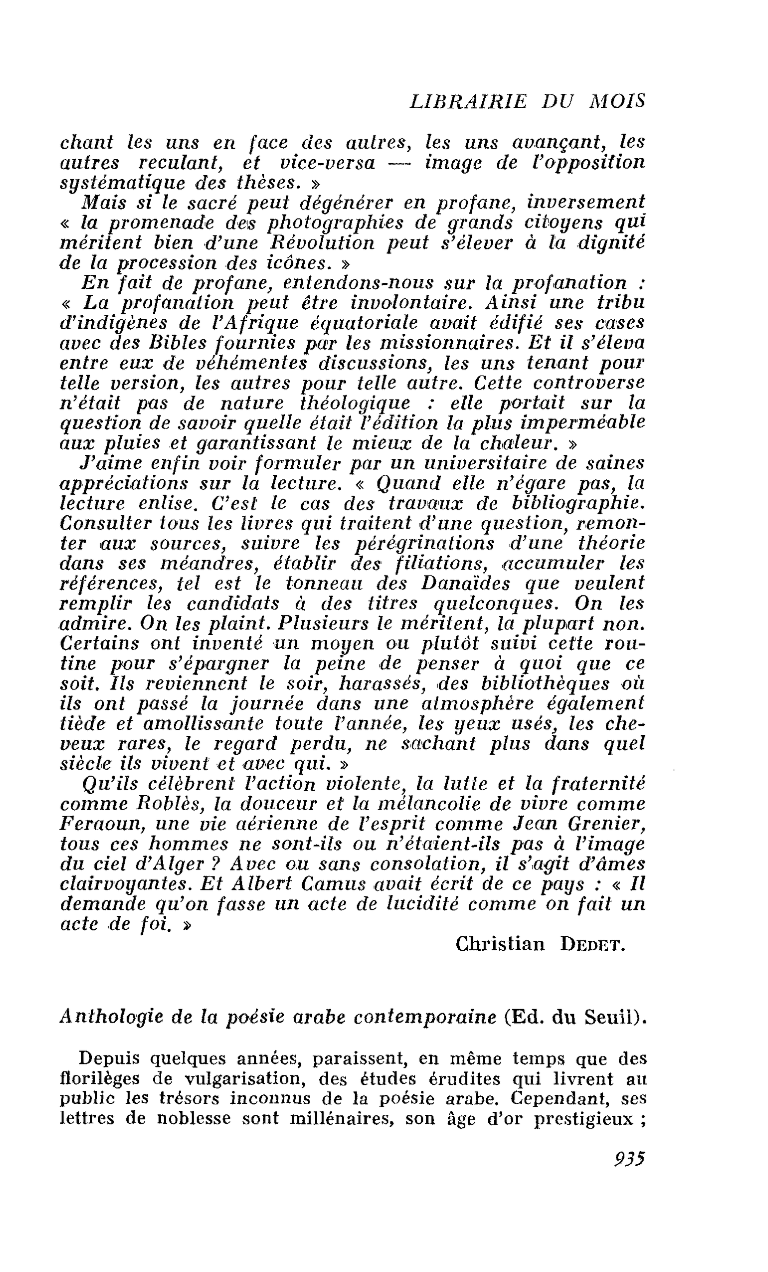 Anthologie de la poésie arabe contemporaine