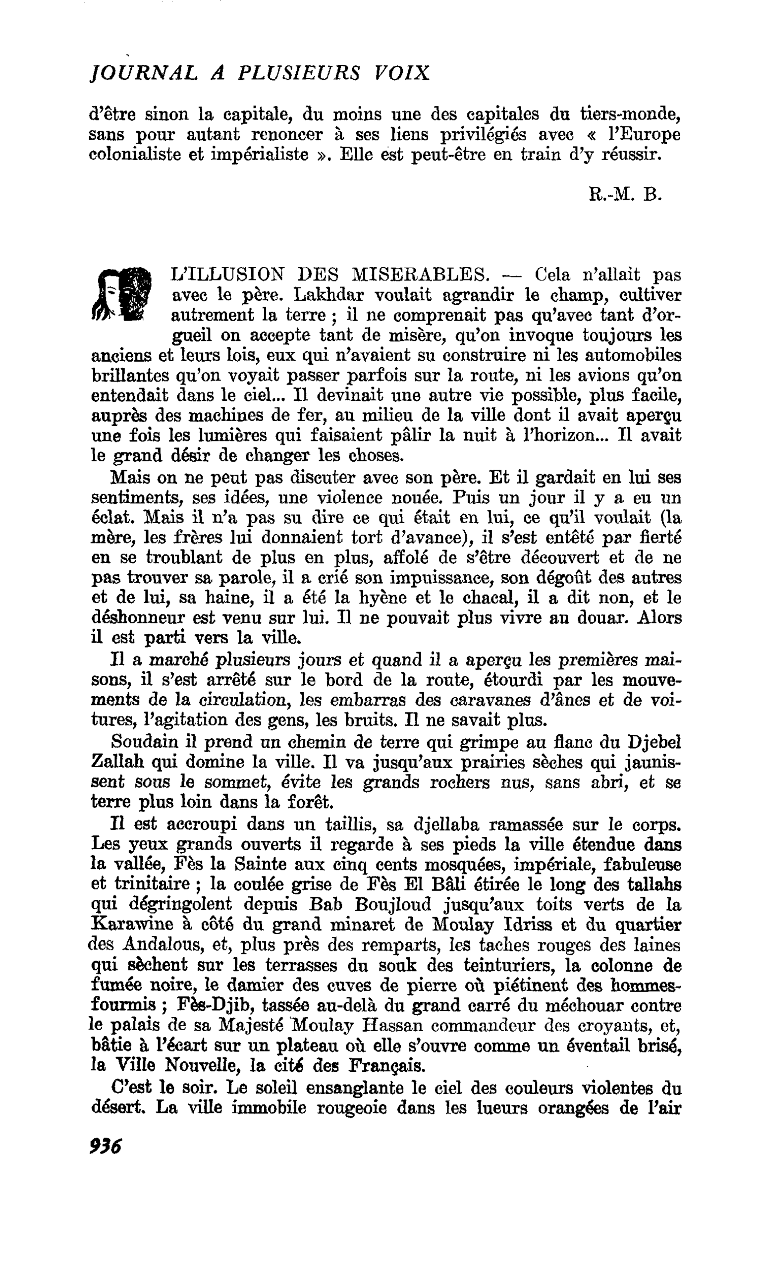 L’ILLUSION DES MISERABLES