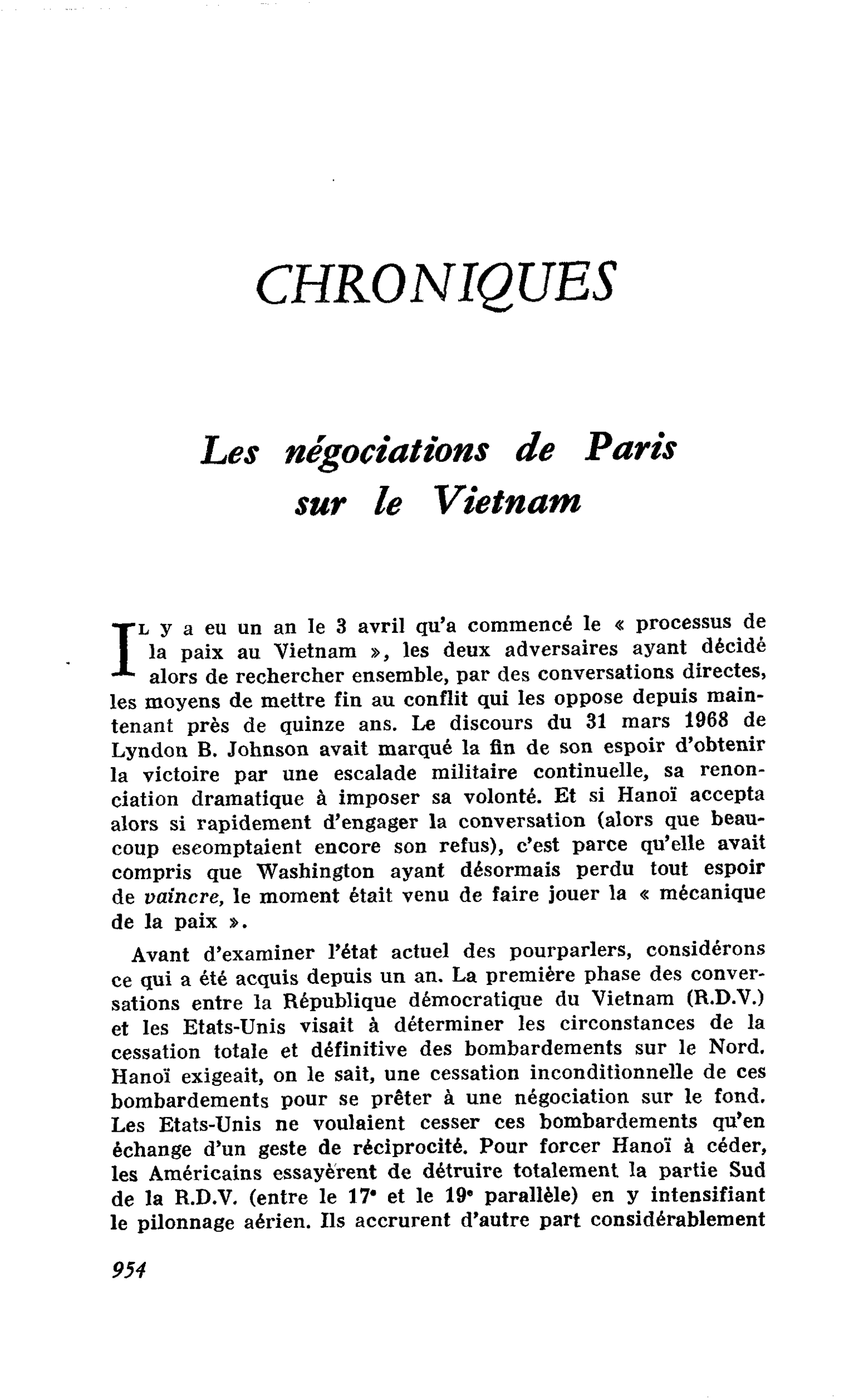 Les négociations de Paris sur le Vietnam