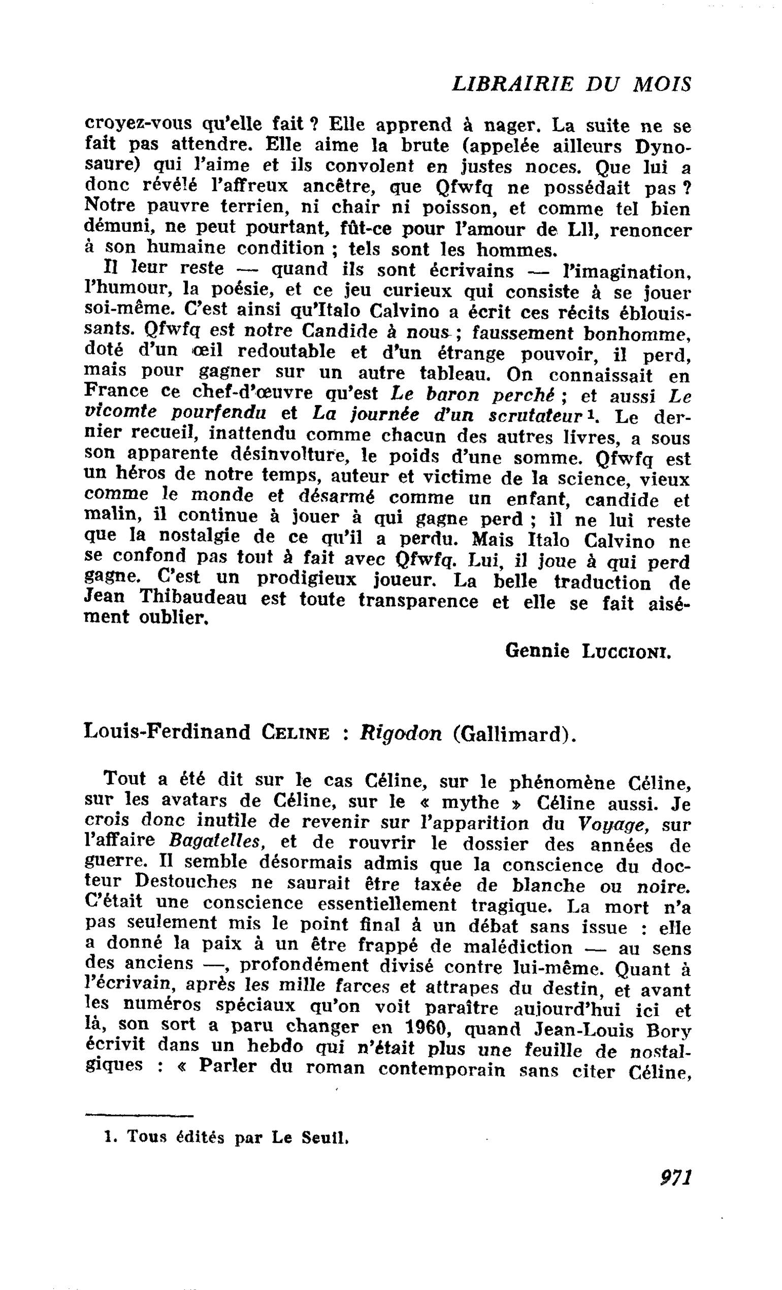 Louis-Ferdinand Céline : Rigodon