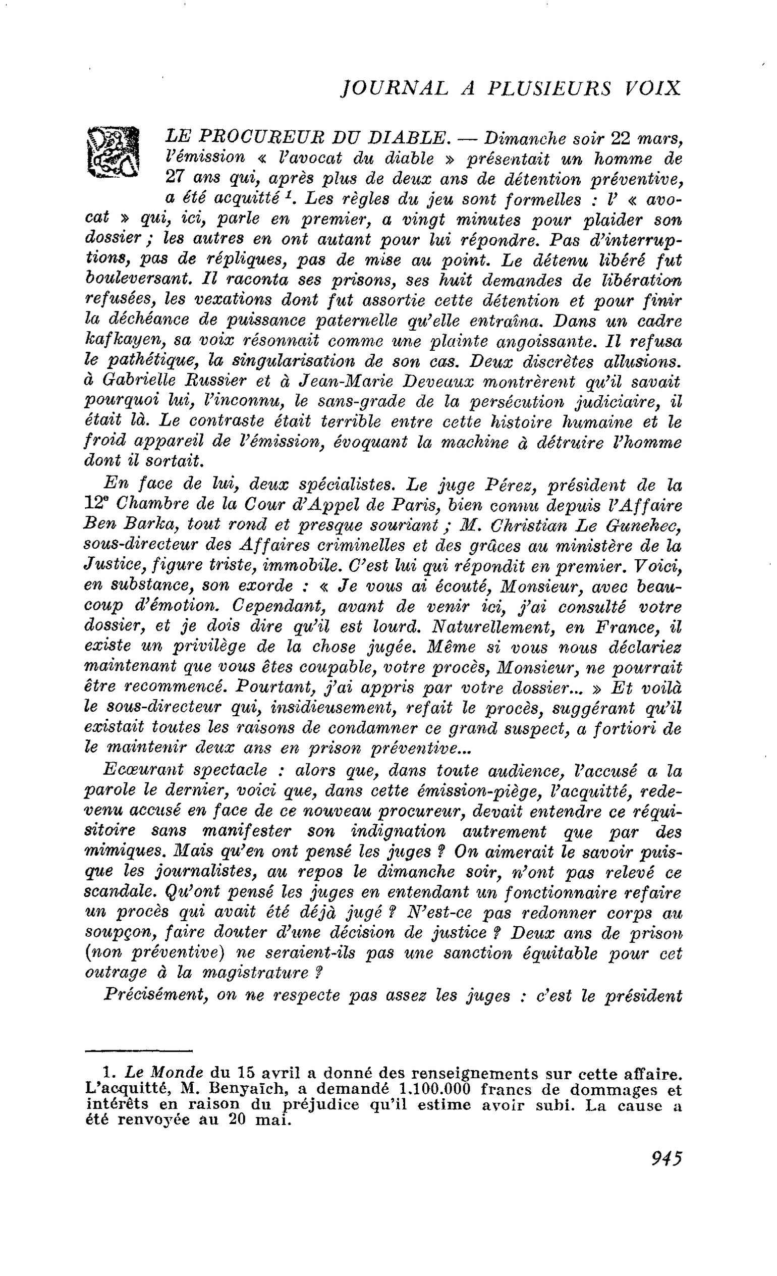 LE PROCUREUR BU DIABLE