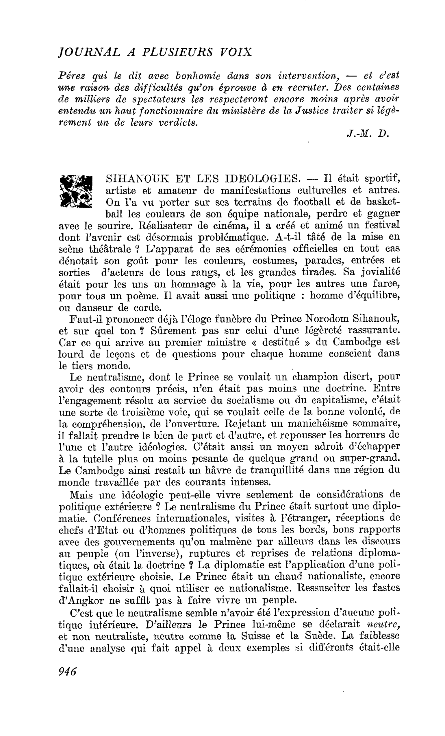 SIHANOUK ET LES IDEOLOGIES