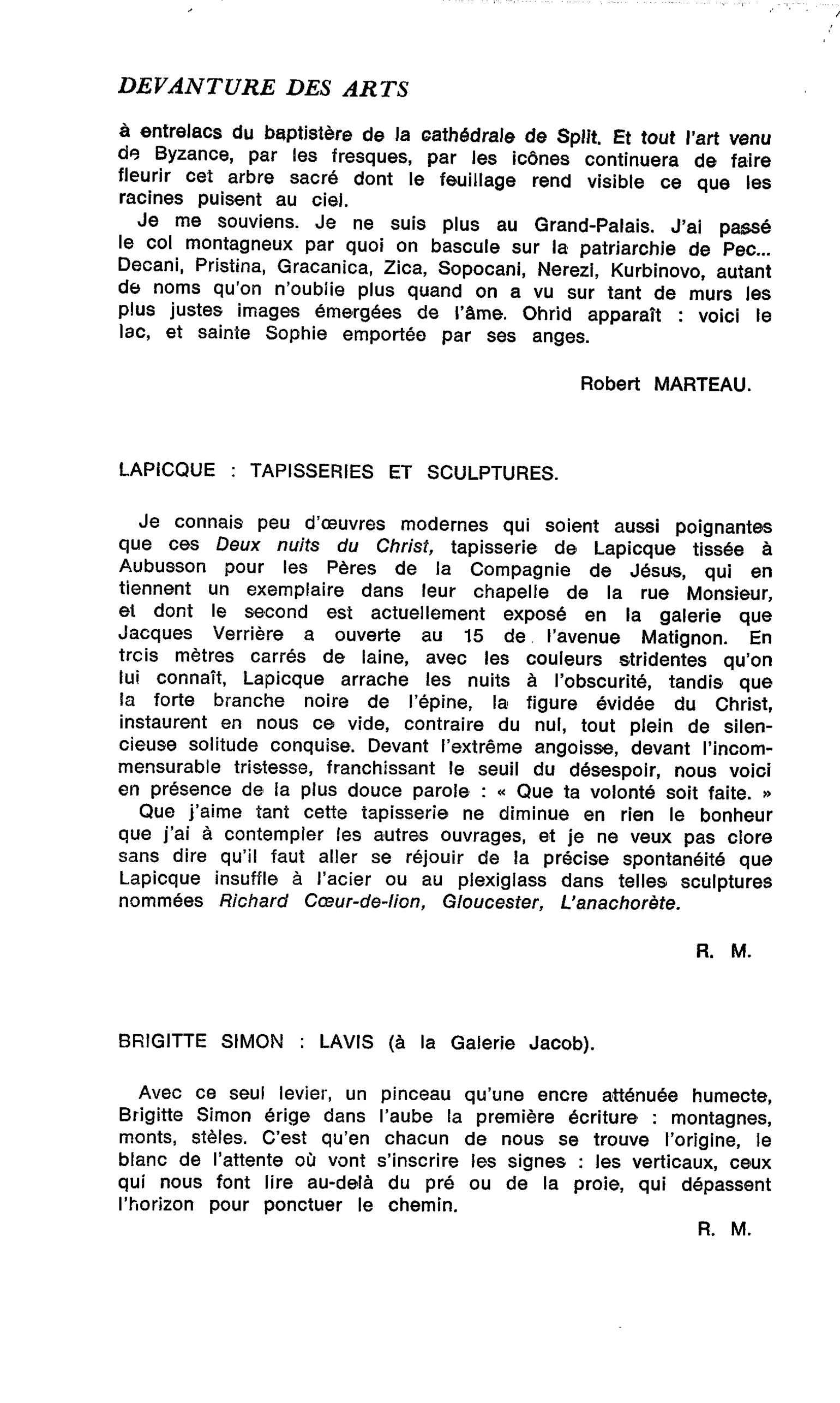 BRIGITTE SIMON : LAVIS (à la Galerie Jacob)