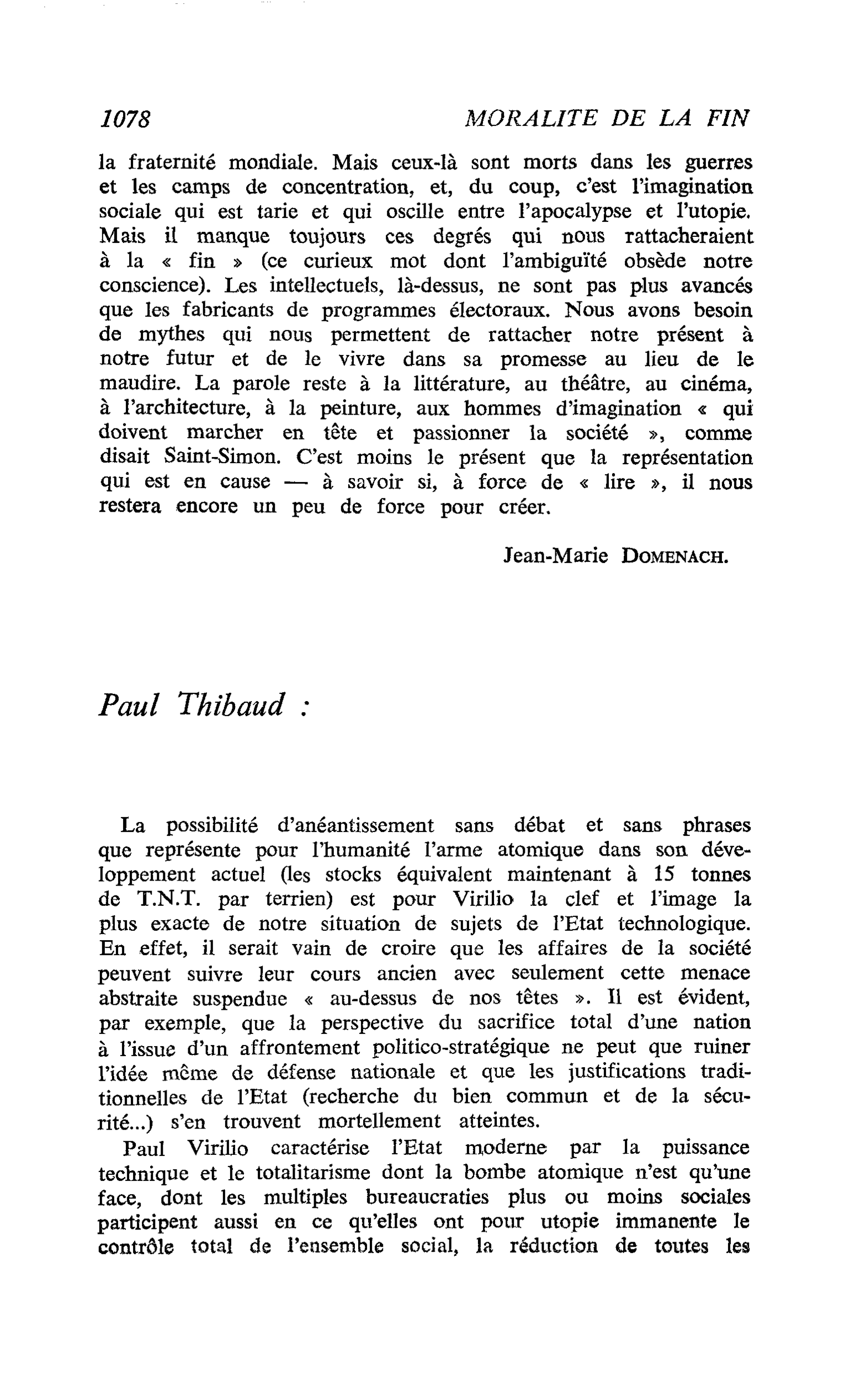 Commentaires sur « Moralité de la fin »
