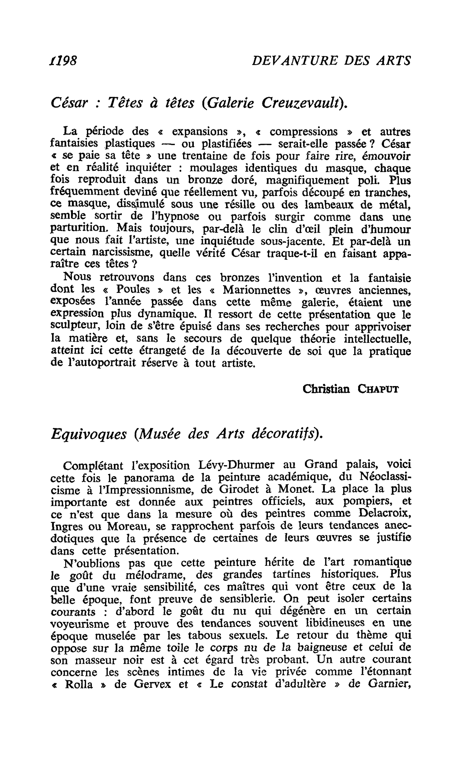 César : Têtes à têtes (Galerie Creuzevault)