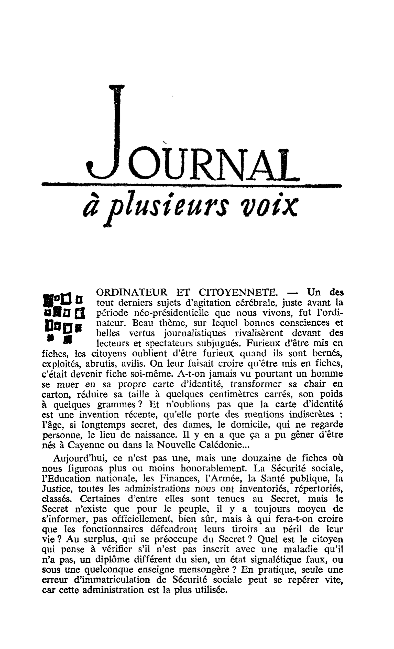 ORDINATEUR ET CITOYENNETE