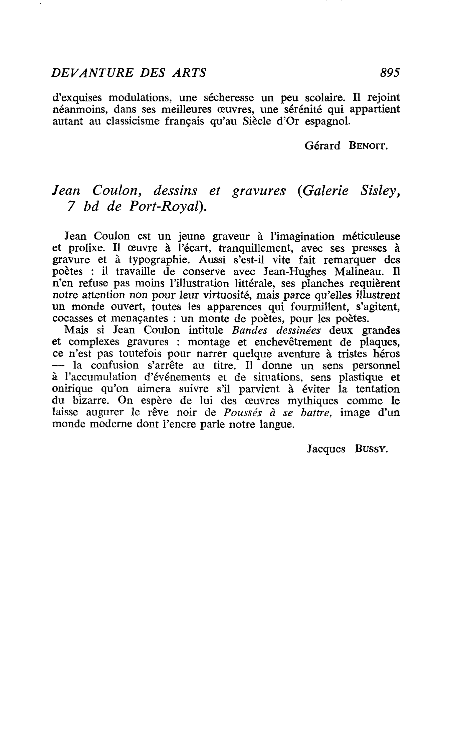 Jean Coulon, dessins et gravures