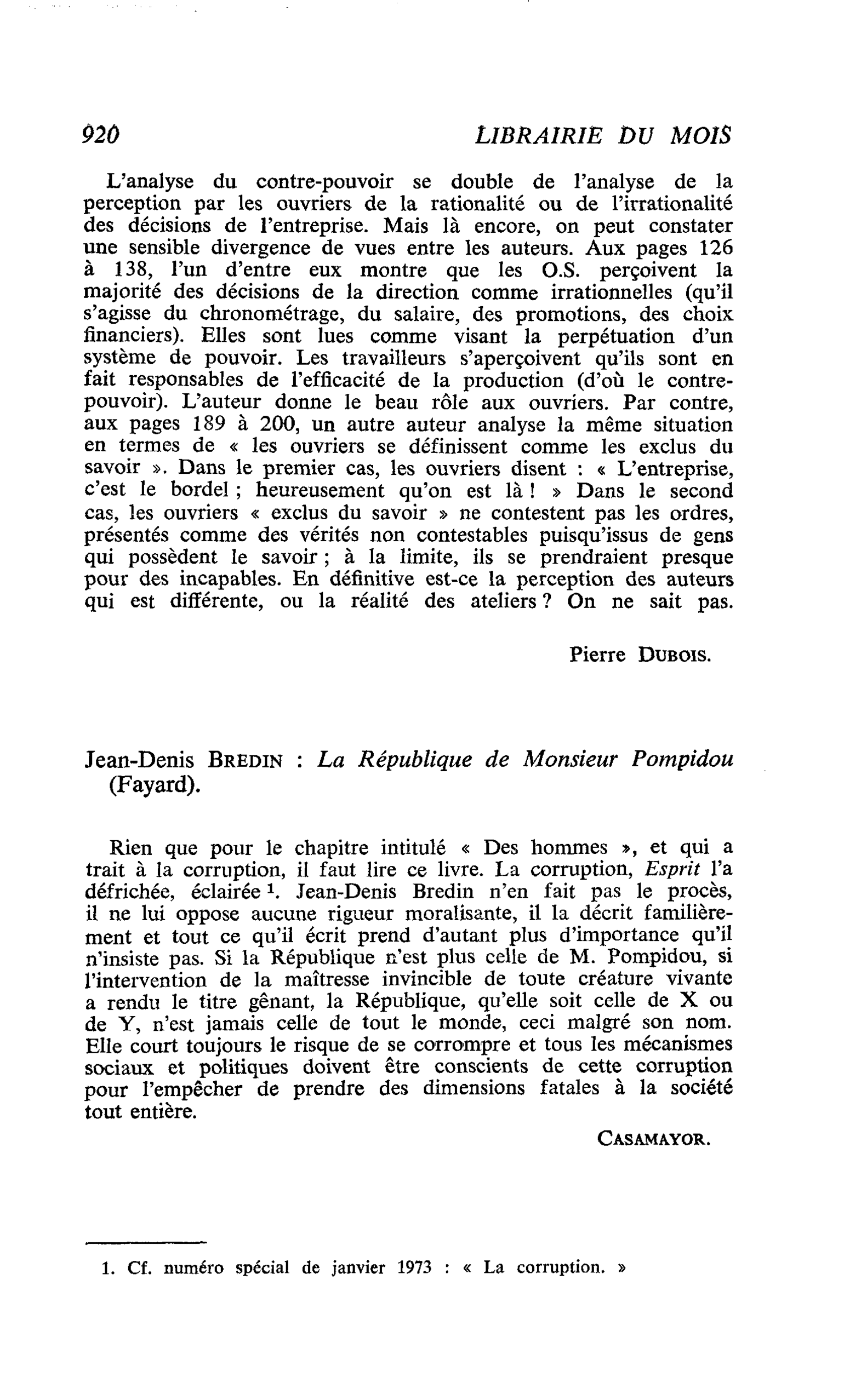 Jean-Denis Bredin : La République de Monsieur Pompidou