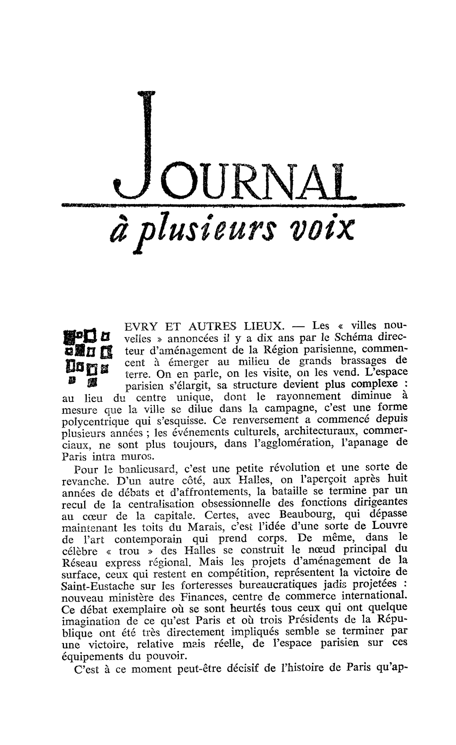 EVRY ET AUTRES LIEUX