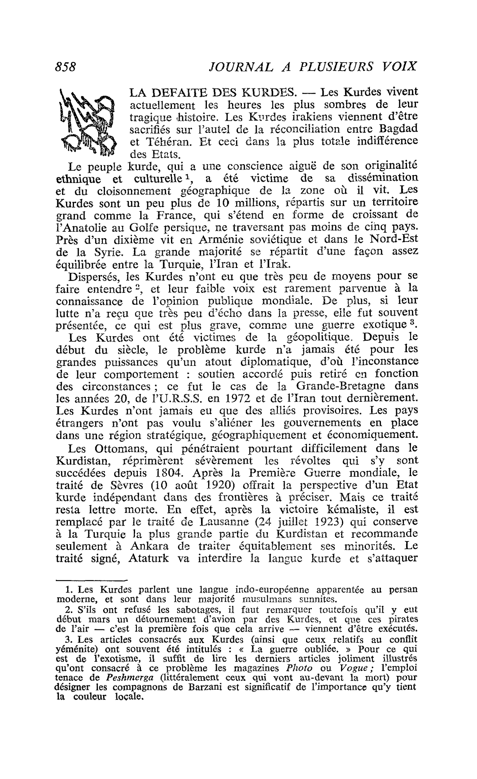 LA DEFAITE DES KURDES